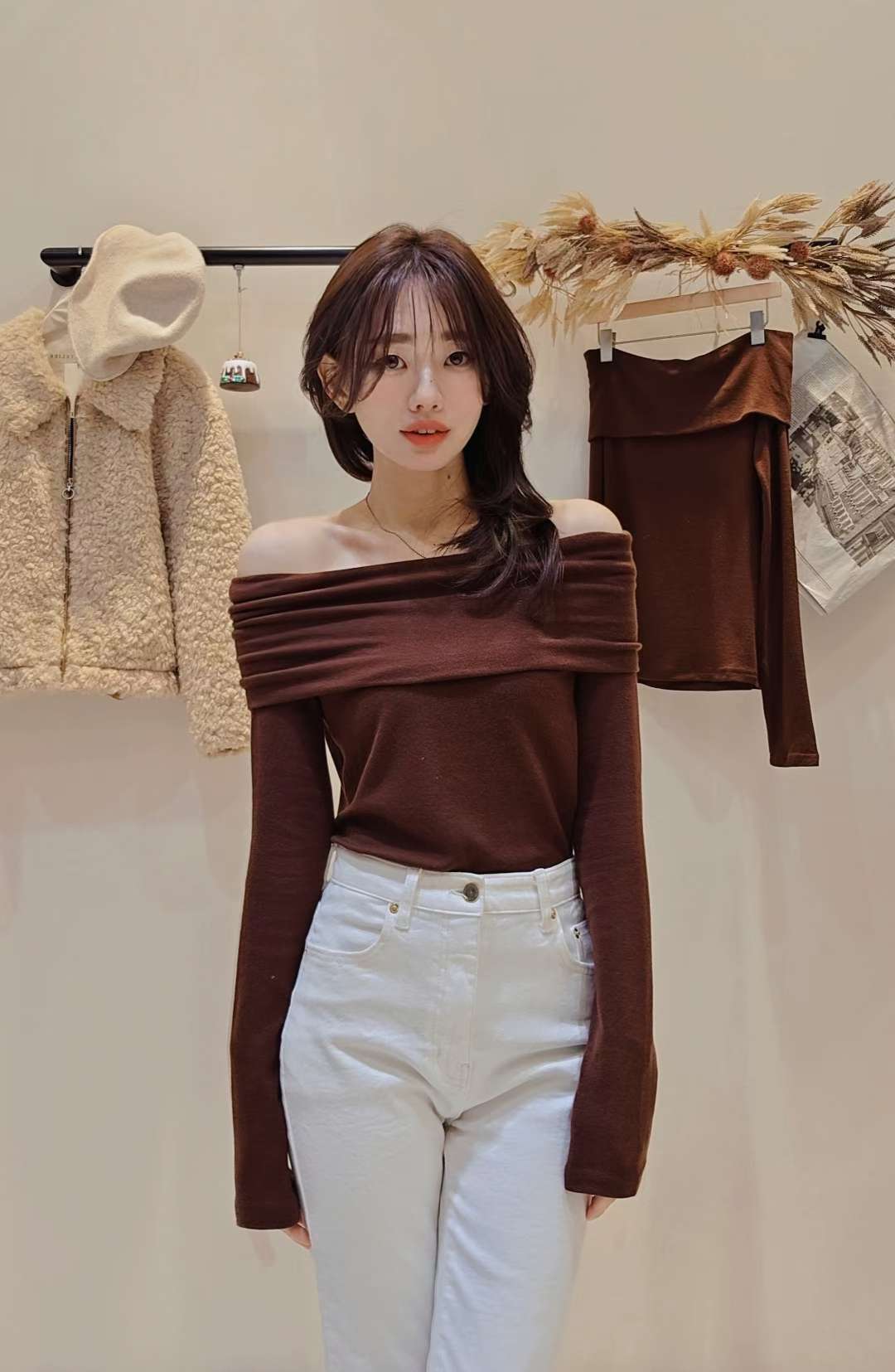 ♡Oni家♡多穿法露肩天絲羊毛超彈力T (C251260)