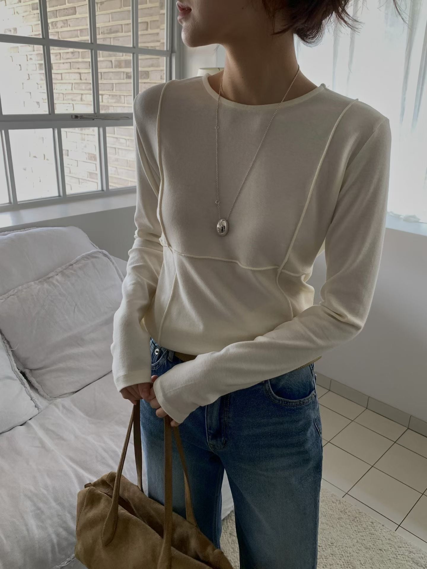 ♡低調立體線條百搭長袖上衣♡ (C251029)