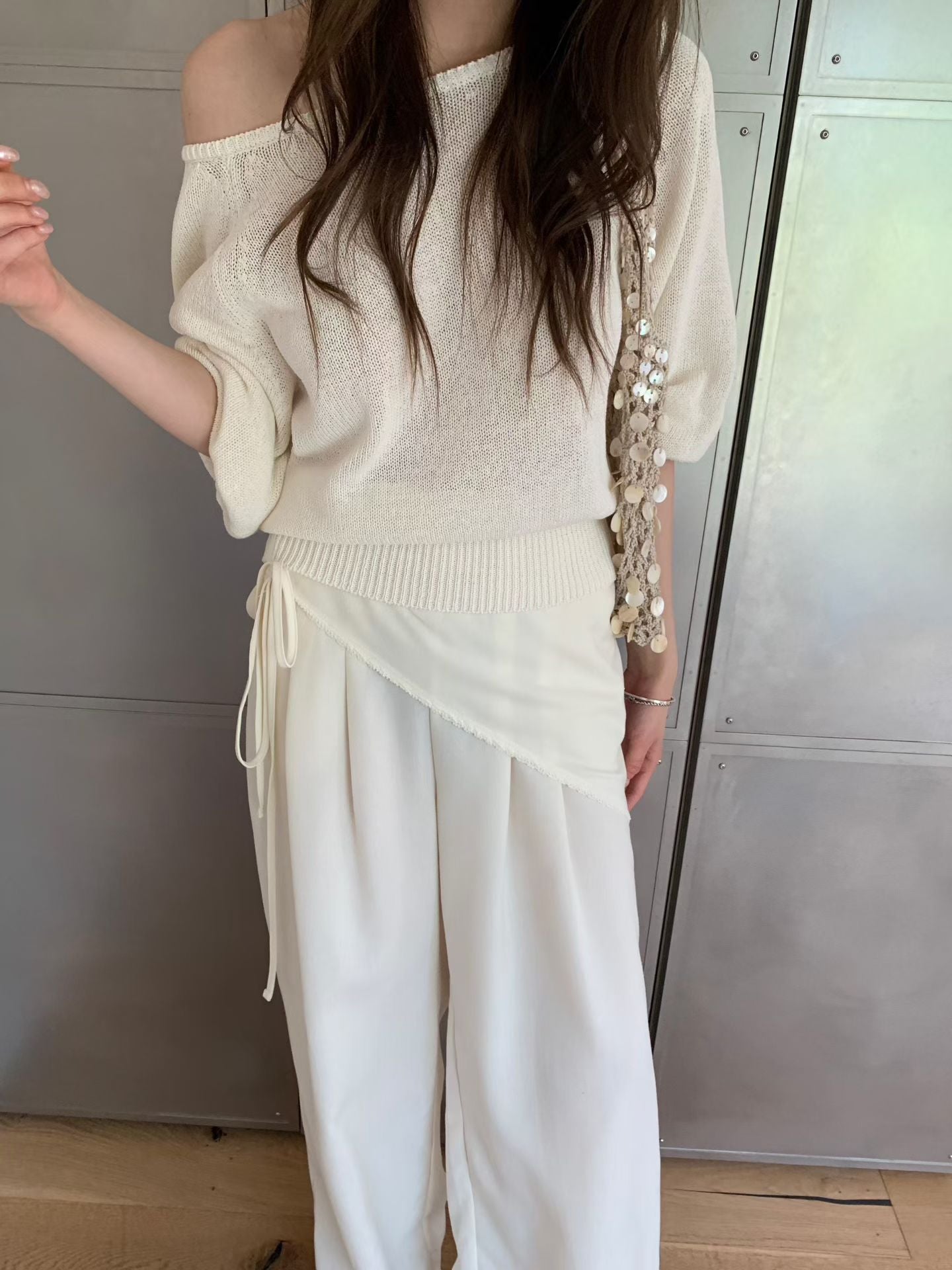 ♡法式奶油感慵懶針織上衣♡ (C260655)