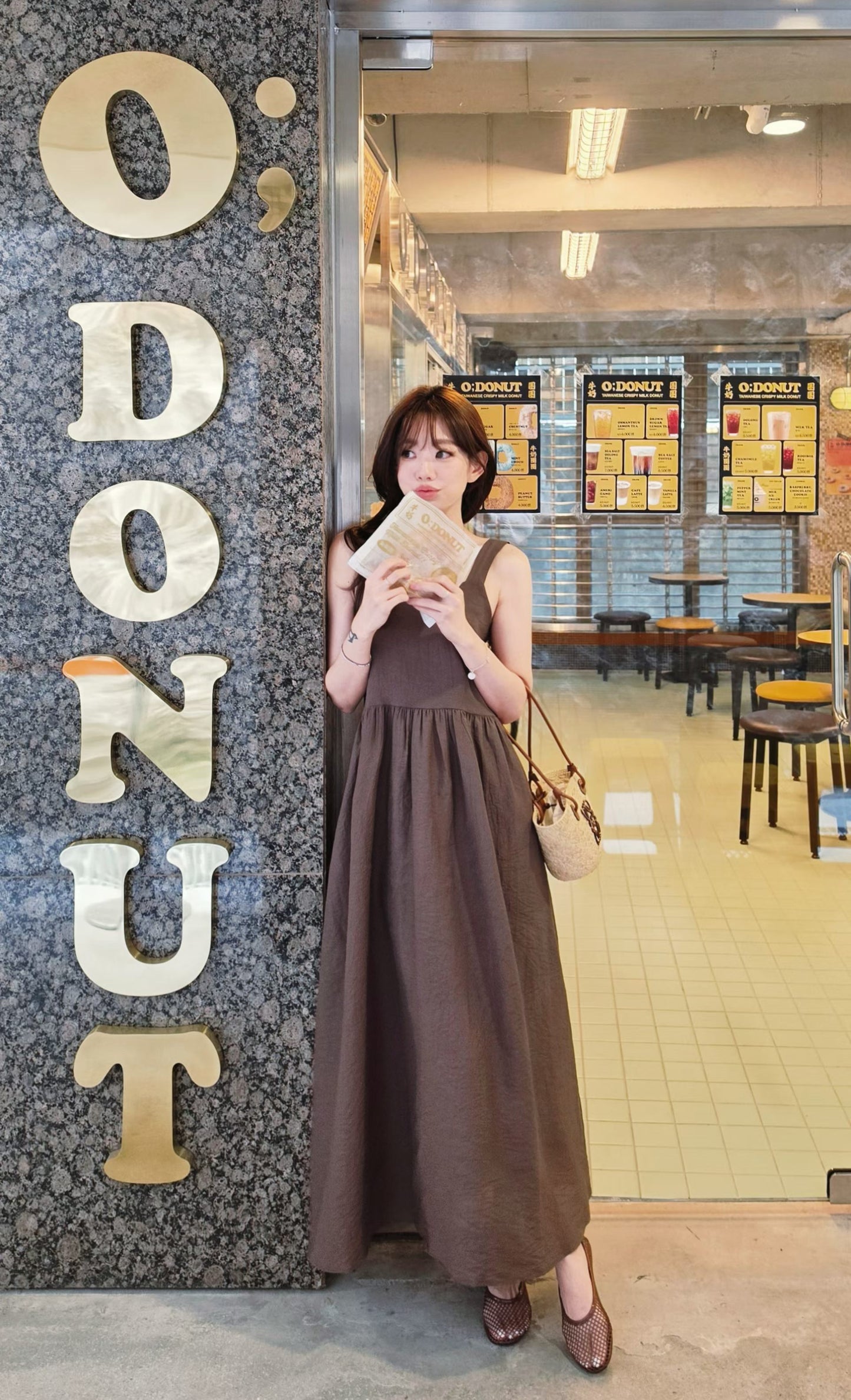 ♡Oni家♡夏日渡假感方領長洋裝 (C260565)