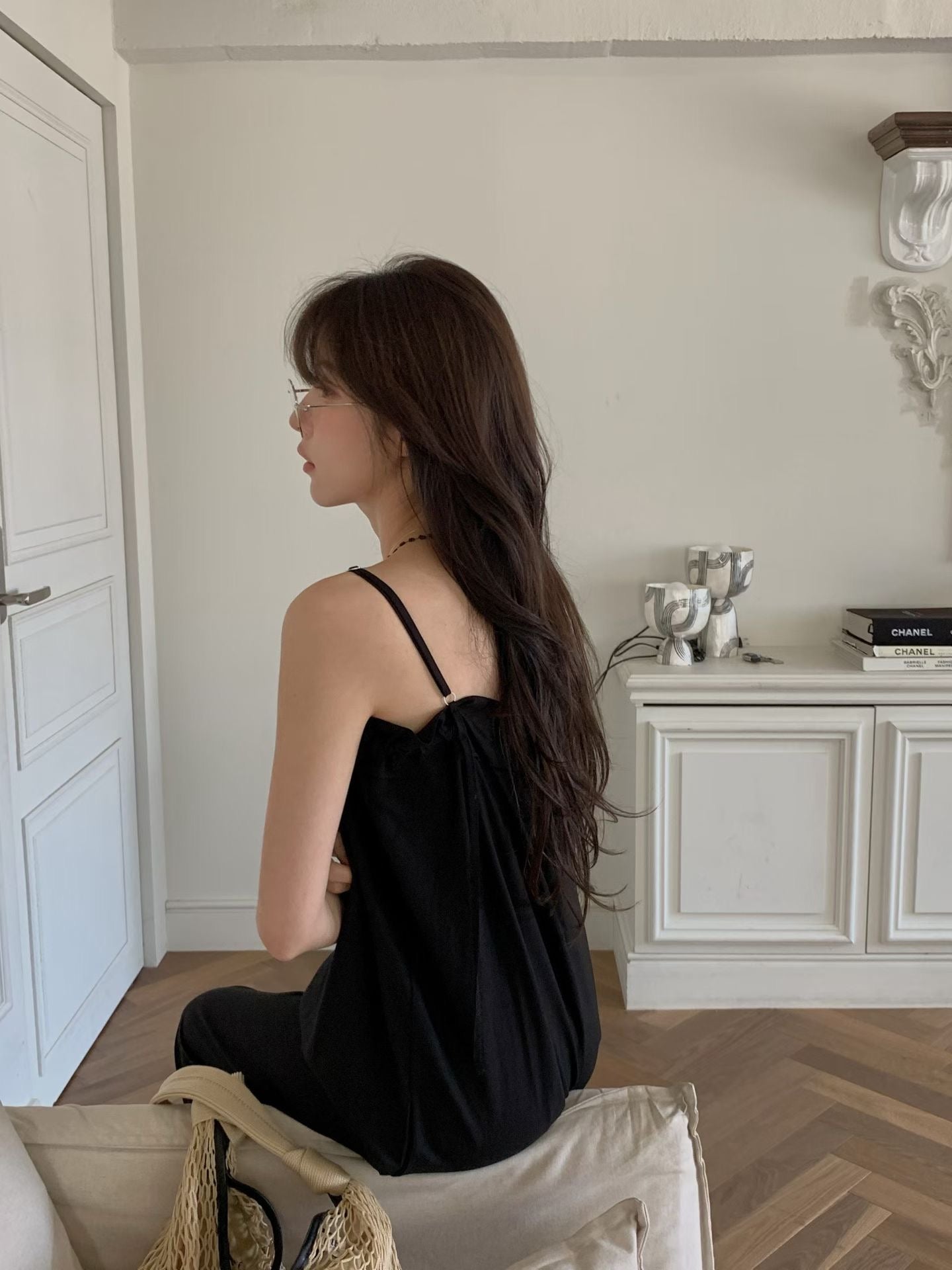 ♡輕盈度假風垂墜修身連身寬褲♡ (C260539)