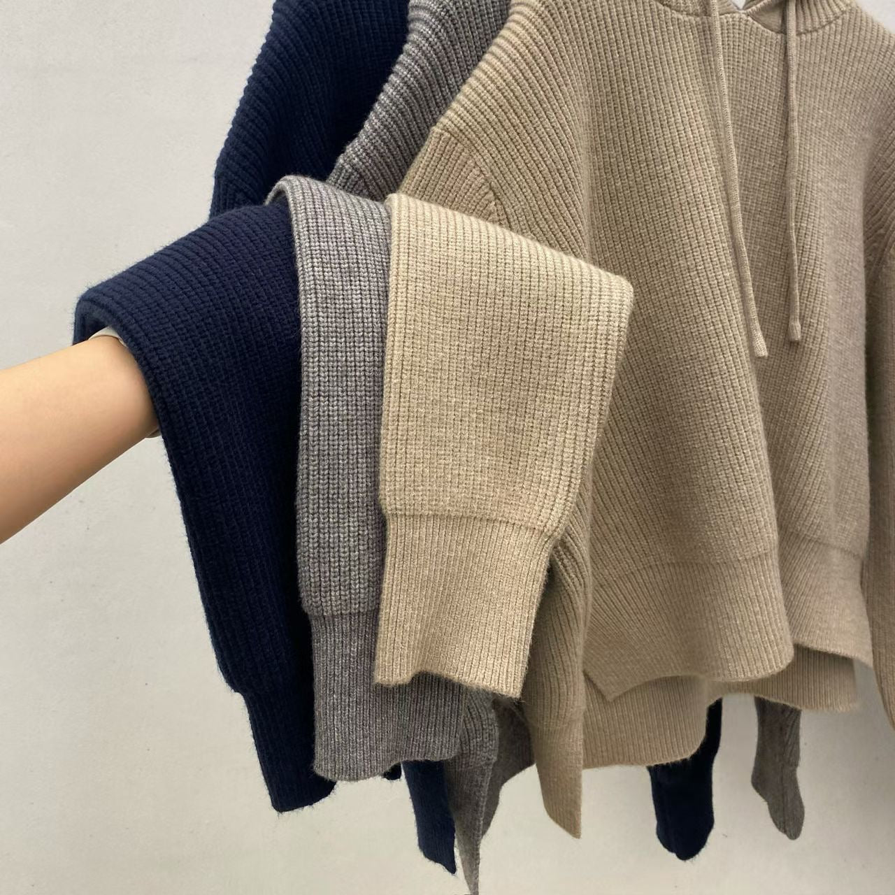 ♡柔彈羅紋休閒連帽上衣♡ (C251230)