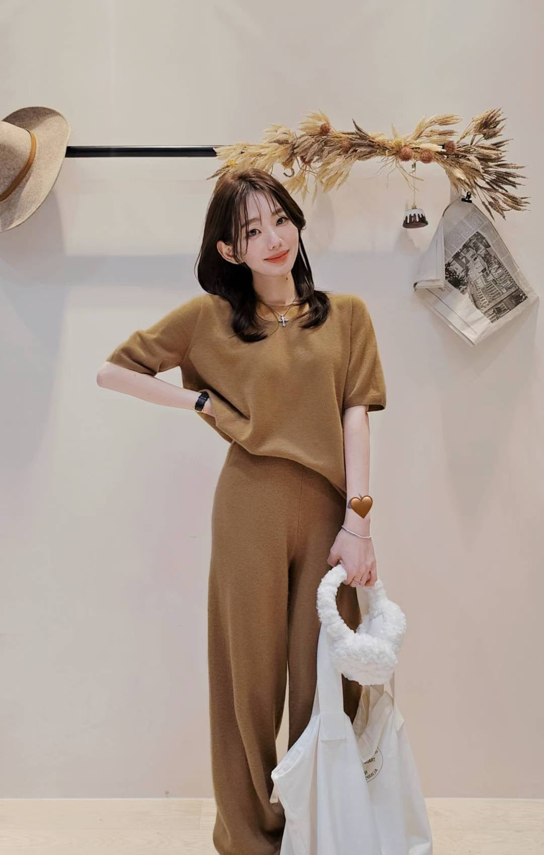 ♡Oni家♡100%羊絨喀什米爾修身長褲 (C251286)