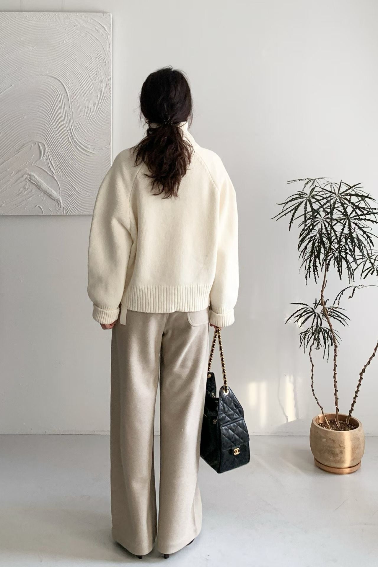 ♡雙材質立領針織拼接羽絨外套♡ (C251275)