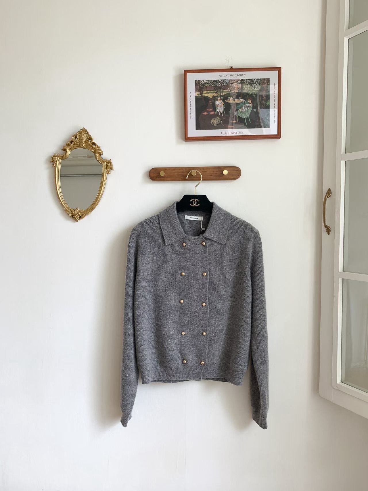 ♡法式雅緻雙排金扣針織上衣/外套♡ (C251272)