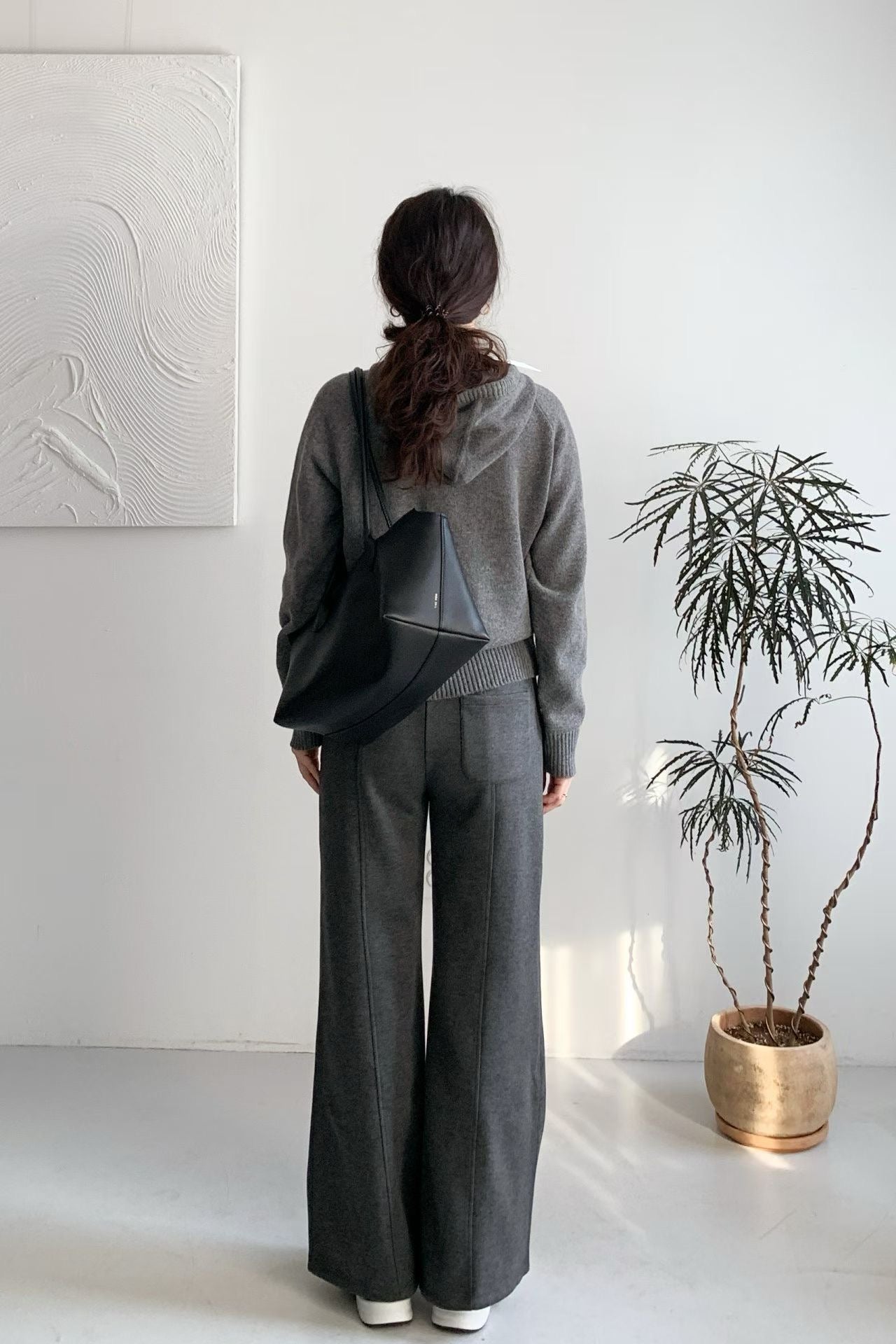 ♡柔暖刷絨修身喇叭褲♡ (C251276)