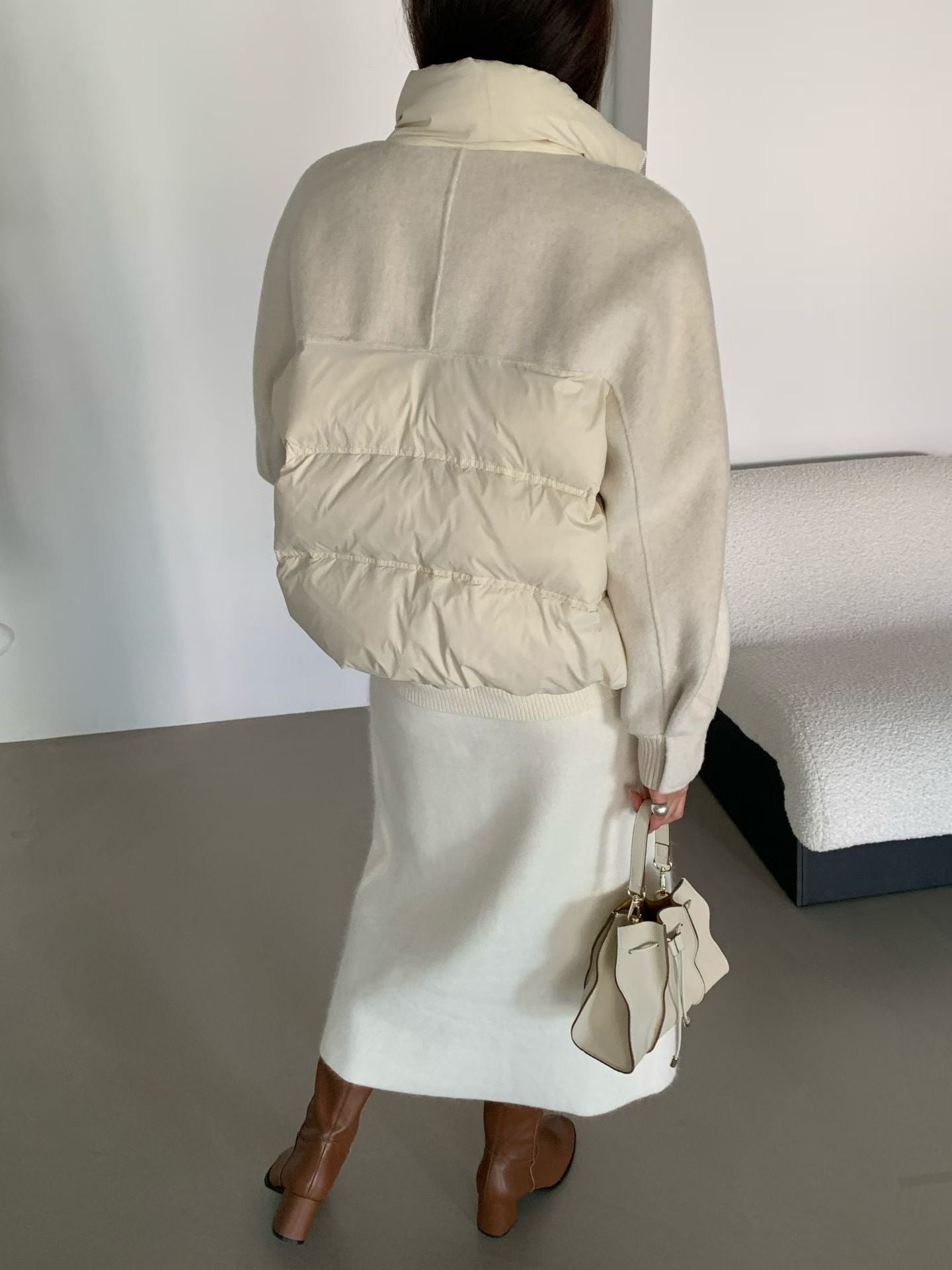 ♡質感異材質立領外套♡ (C251208)