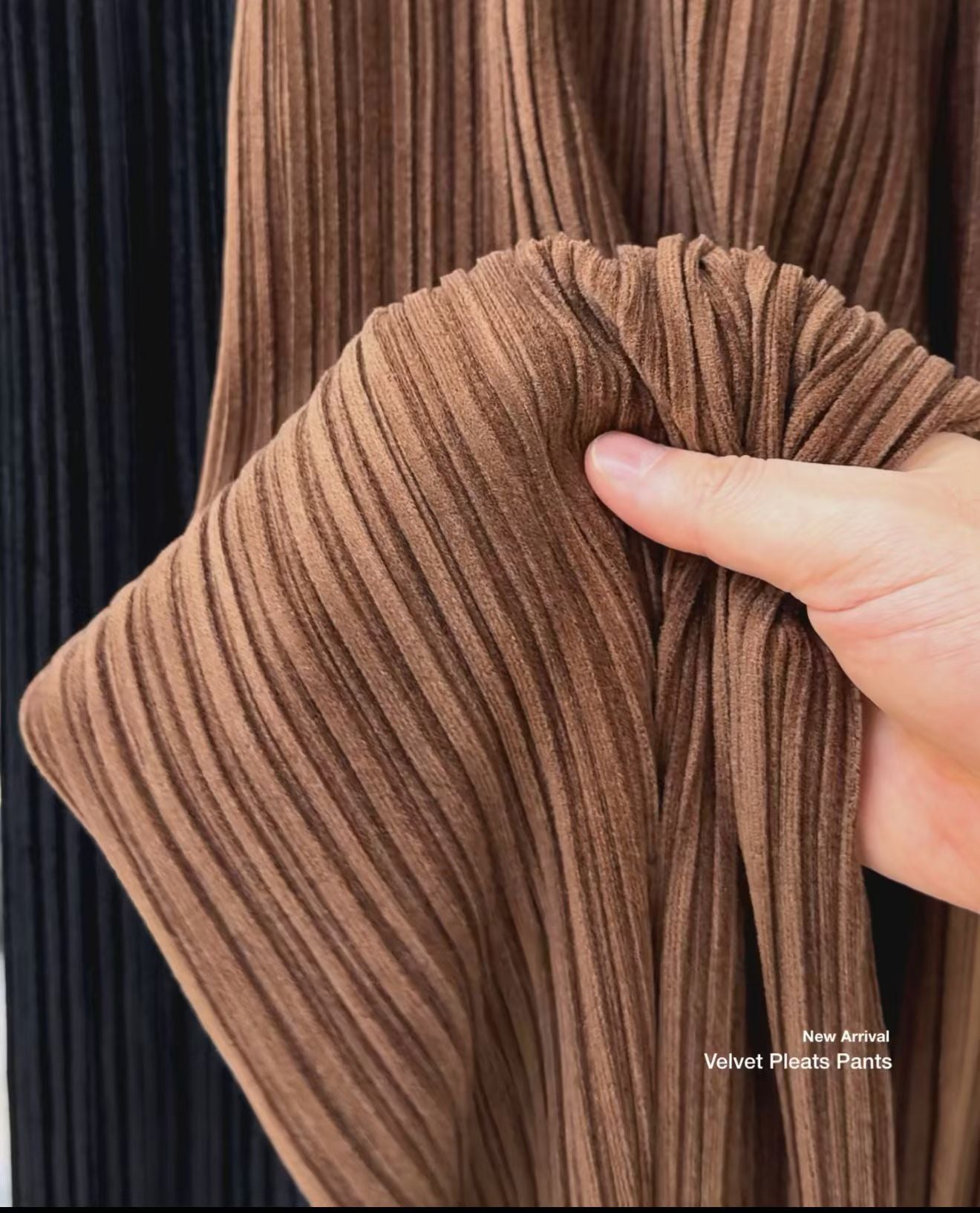 ♡天鵝絨細褶高垂感顯瘦寬褲♡ (C251251)