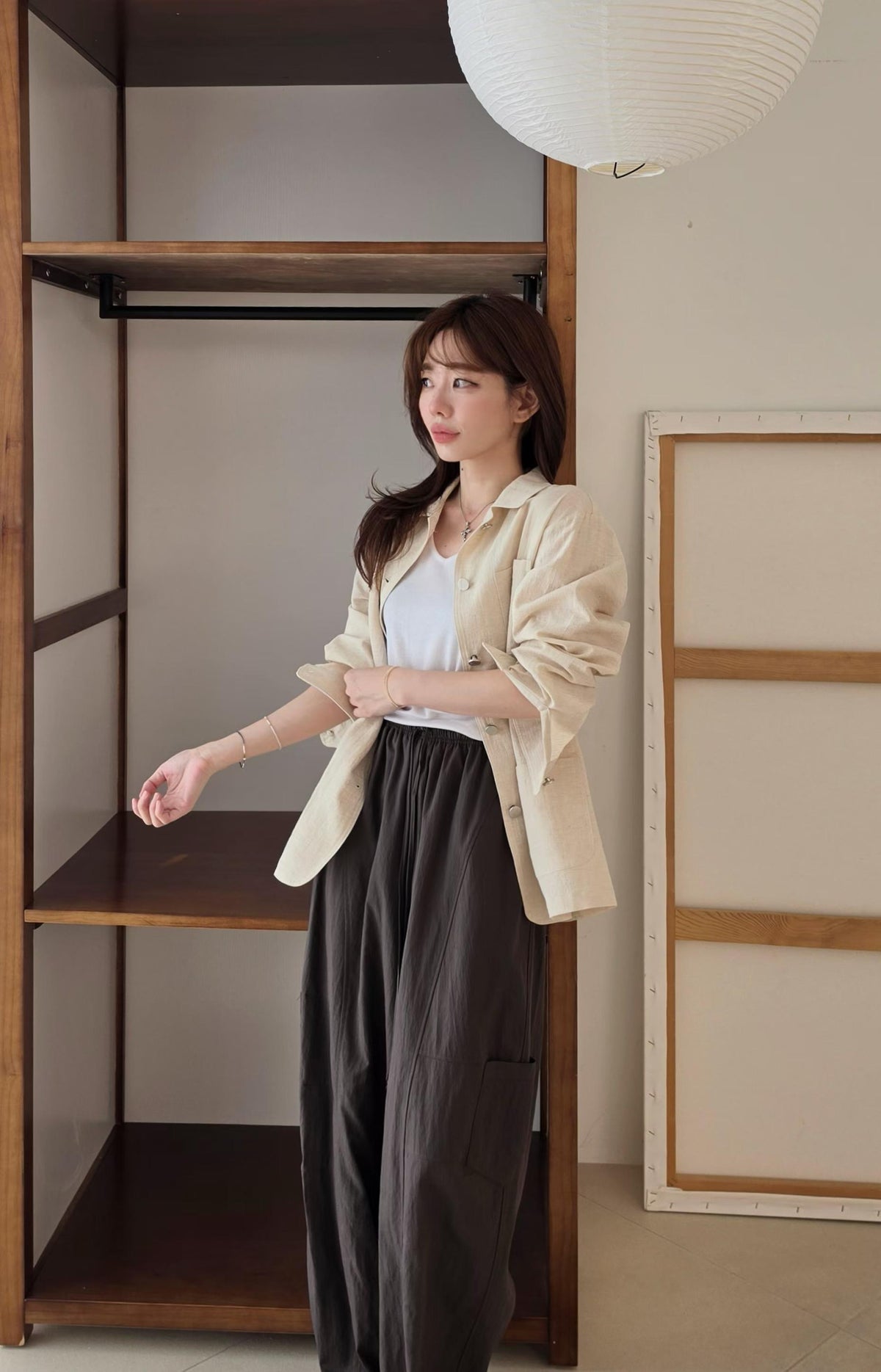 ♡Oni家♡鬆弛感老錢亞麻外套 (C260906)