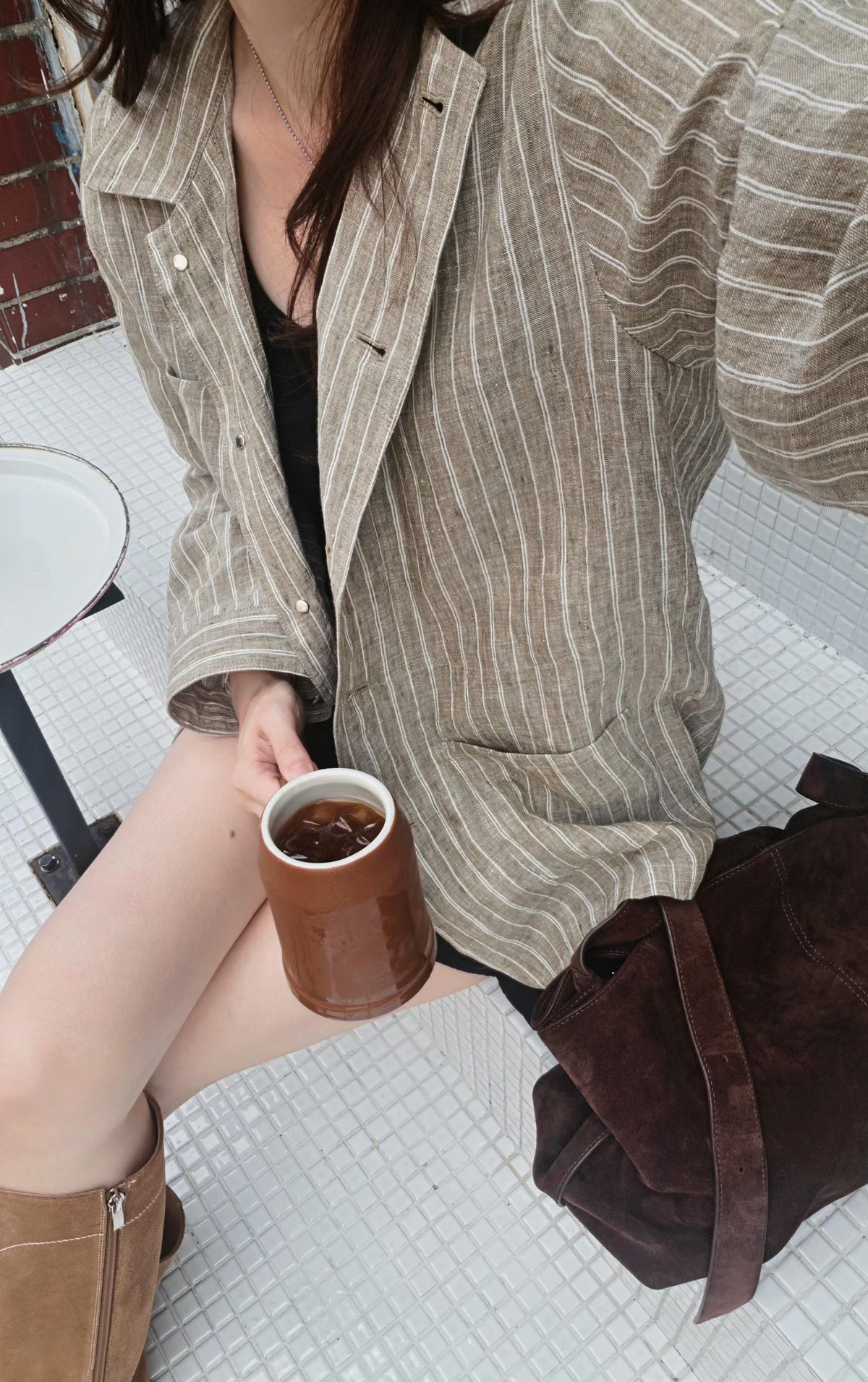 ♡Oni家♡鬆弛感老錢亞麻外套 (C260906)