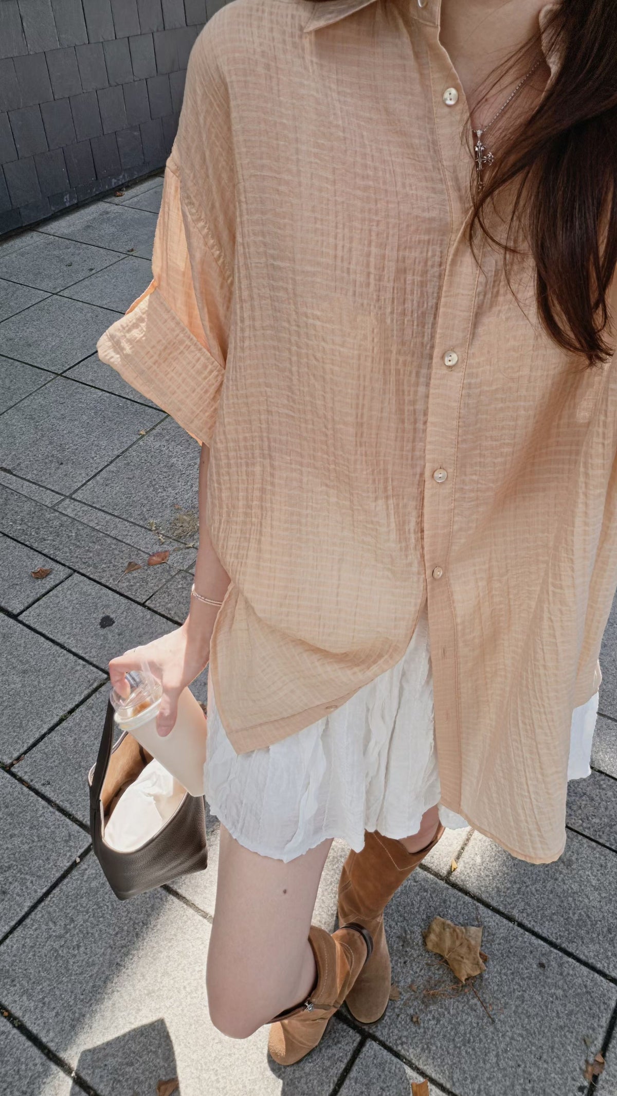 ♡Oni家♡休閒透肌格紋襯衫 (C260962)