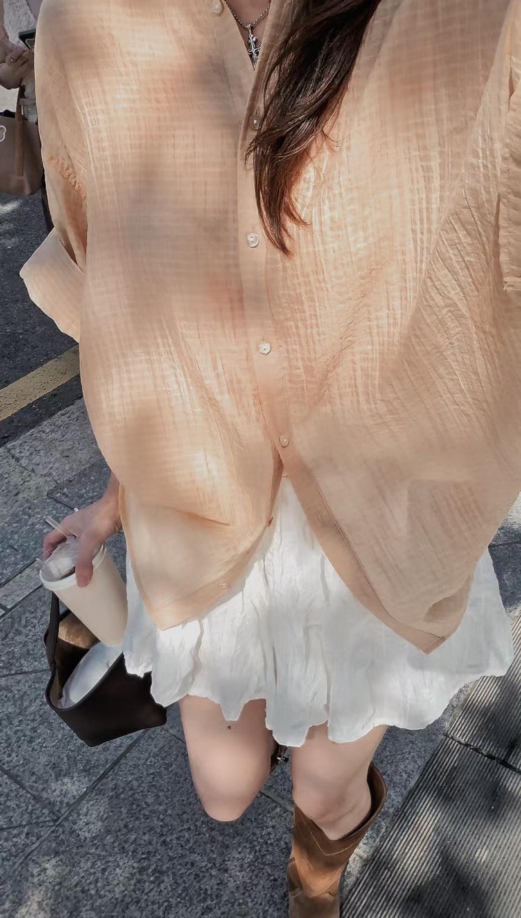 ♡Oni家♡休閒透肌格紋襯衫 (C260962)