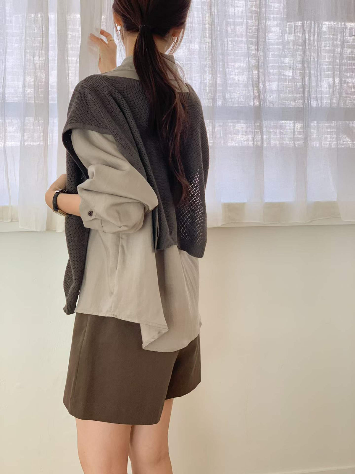 ♡Effortless Layering慵懶層次感天絲襯衫♡ (C260910)