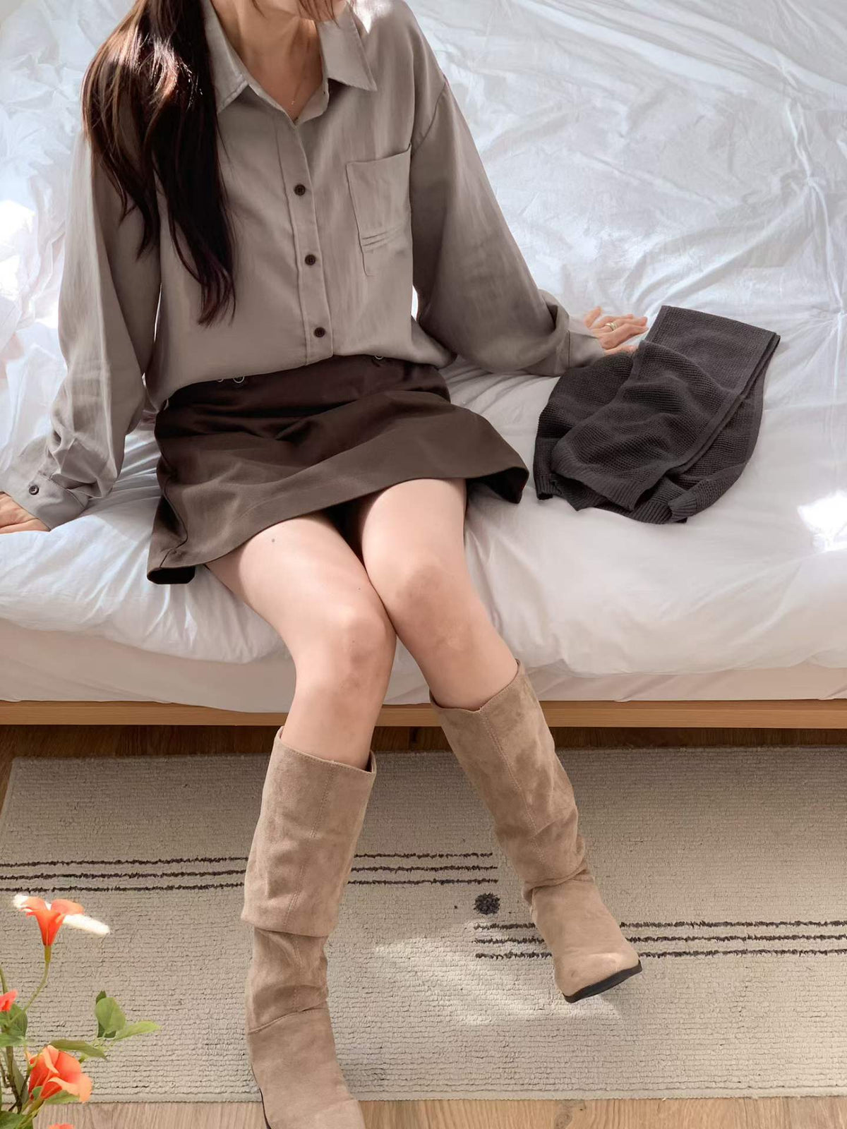 ♡Effortless Layering慵懶層次感天絲襯衫♡ (C260910)
