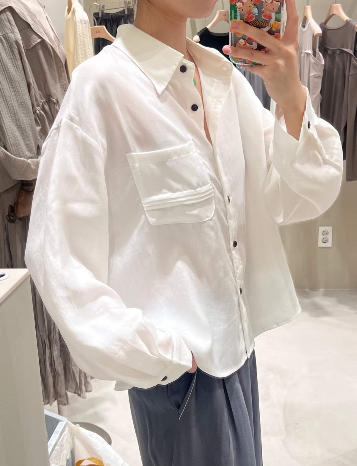 ♡Effortless Layering慵懶層次感天絲襯衫♡ (C260910)
