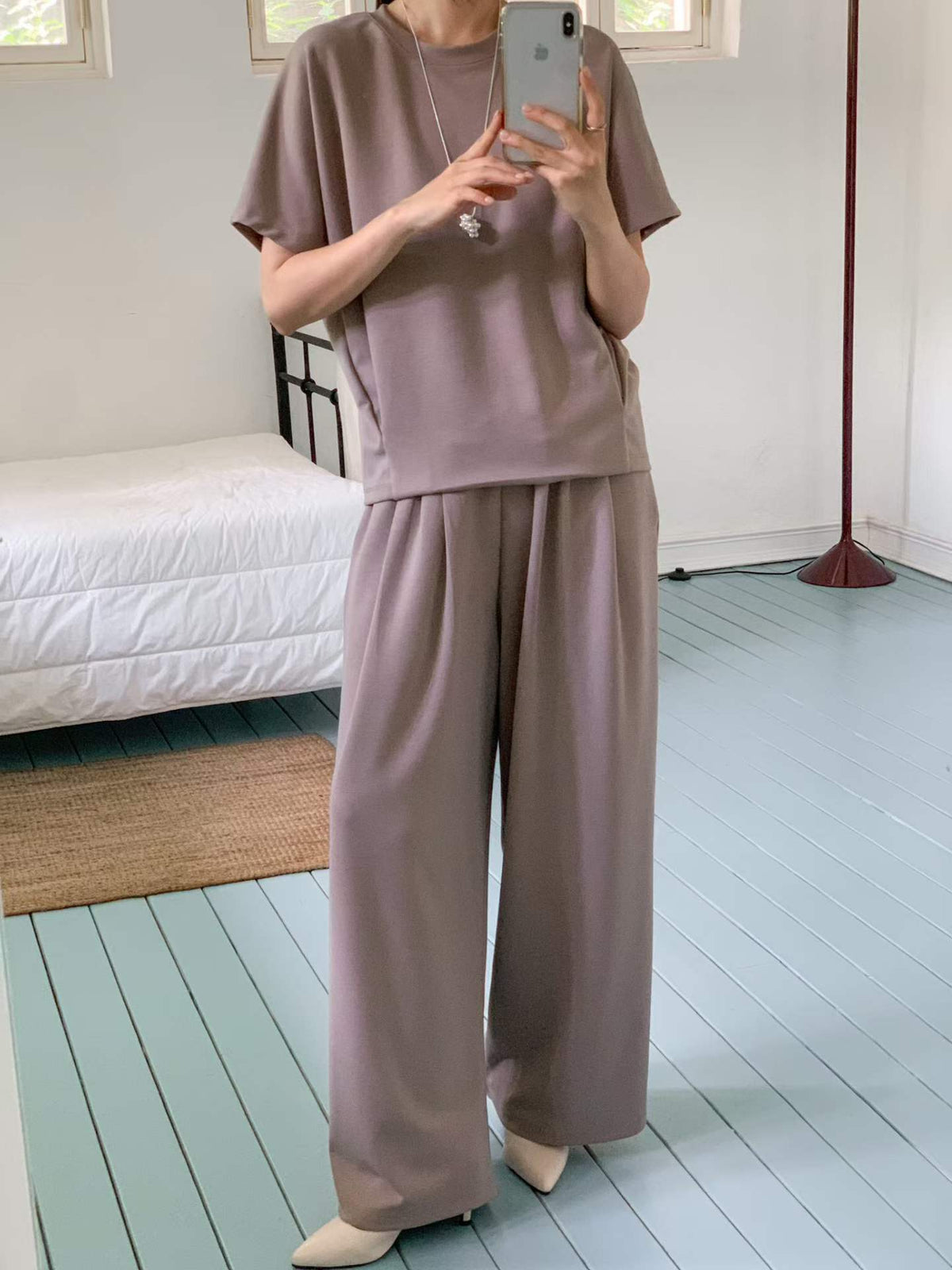 ♡柔軟高彈鬆緊寬褲♡ (C260917)