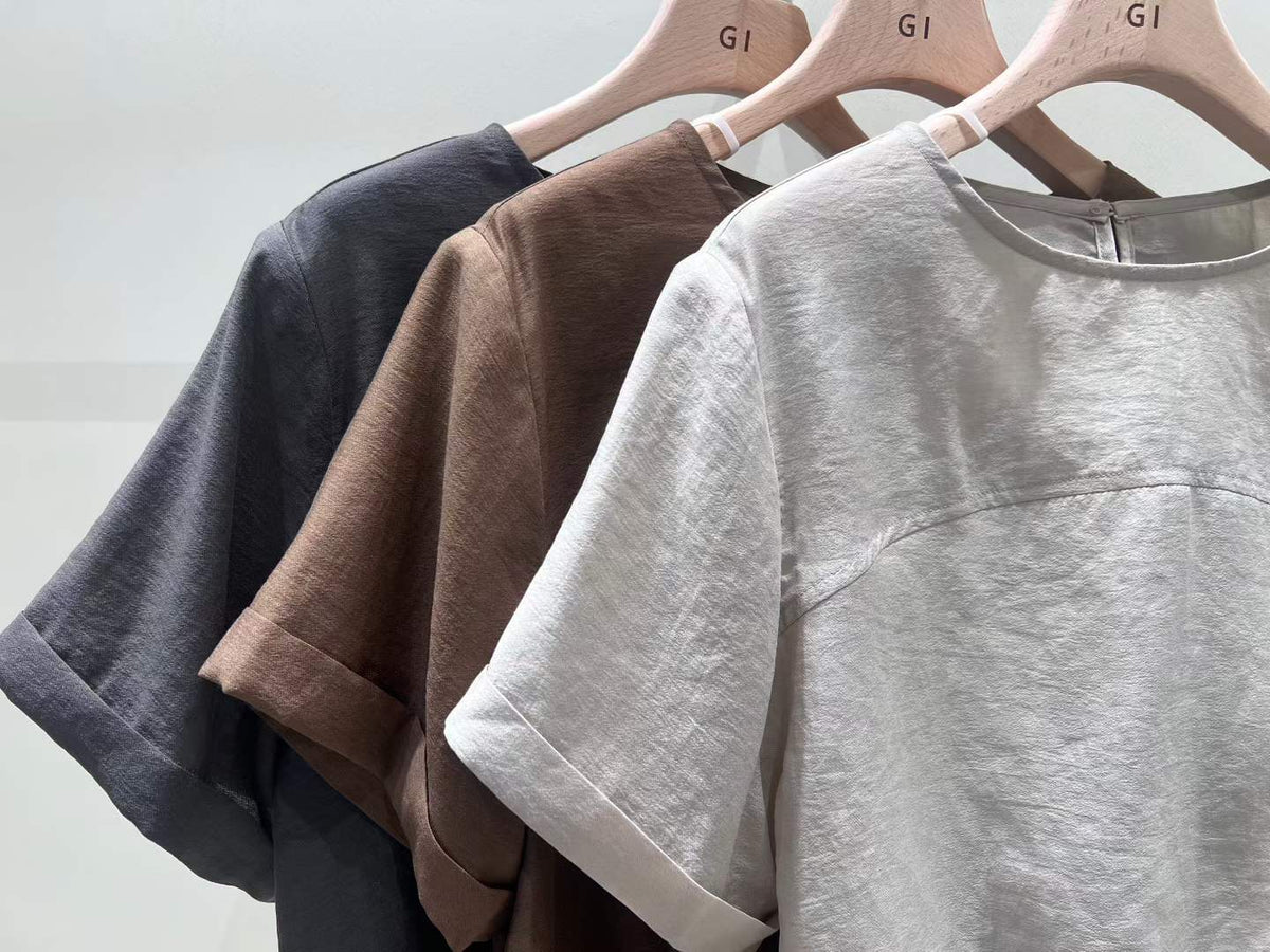 ♡Soft Knot 日常百搭綁結天絲短袖上衣♡ (C260915)