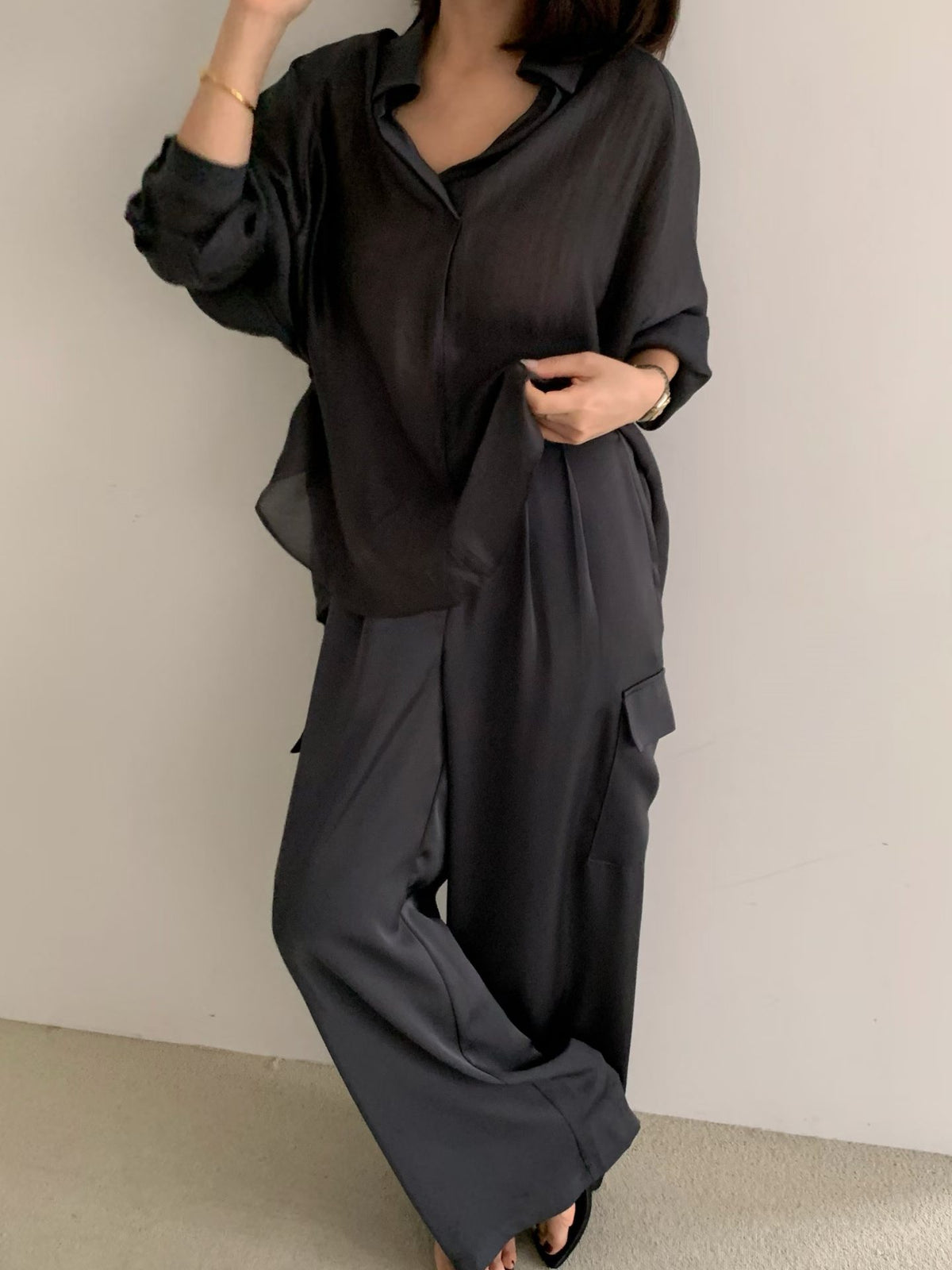 ♡都會工裝垂墜寬褲♡ (C260933)