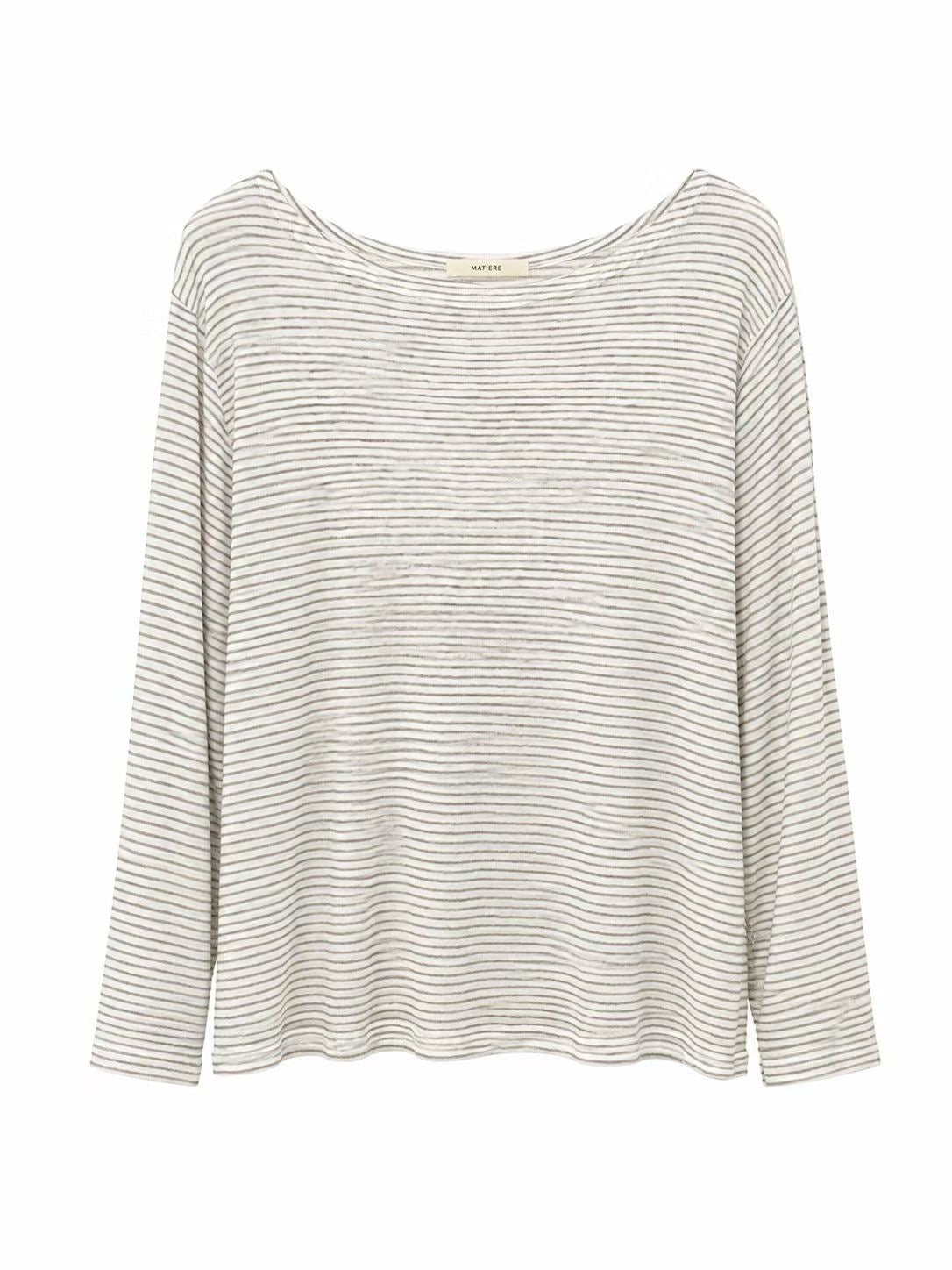 ♡舒適柔軟天絲羊毛慵懶條紋 Tee♡ (C260934)