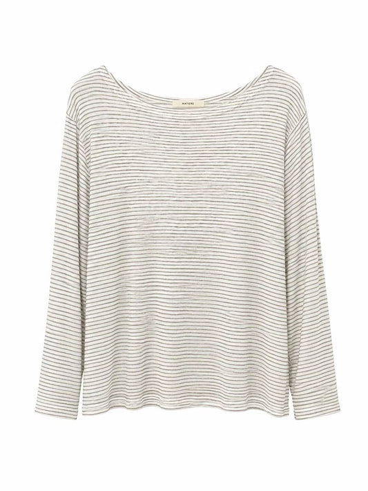 ♡舒適柔軟天絲羊毛慵懶條紋 Tee♡ (C260934)