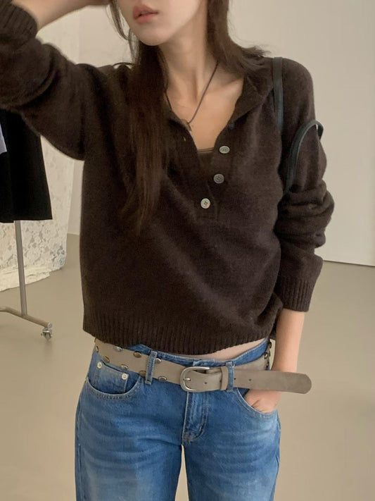♡Maison Cashmere法式羊絨亨利領針織衫♡ (C260941)