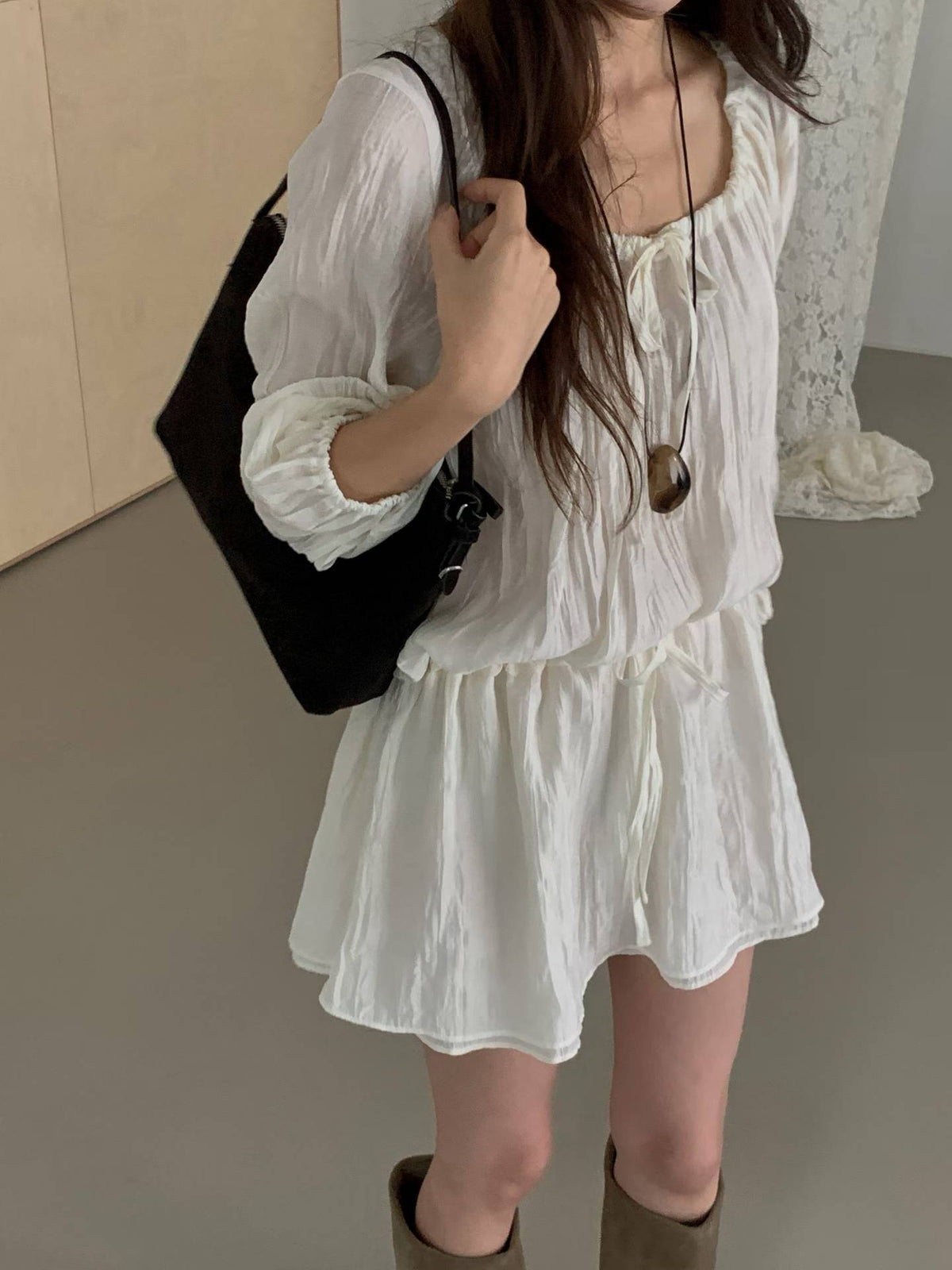 ♡皺褶綁帶洋裝♡ (C260939)
