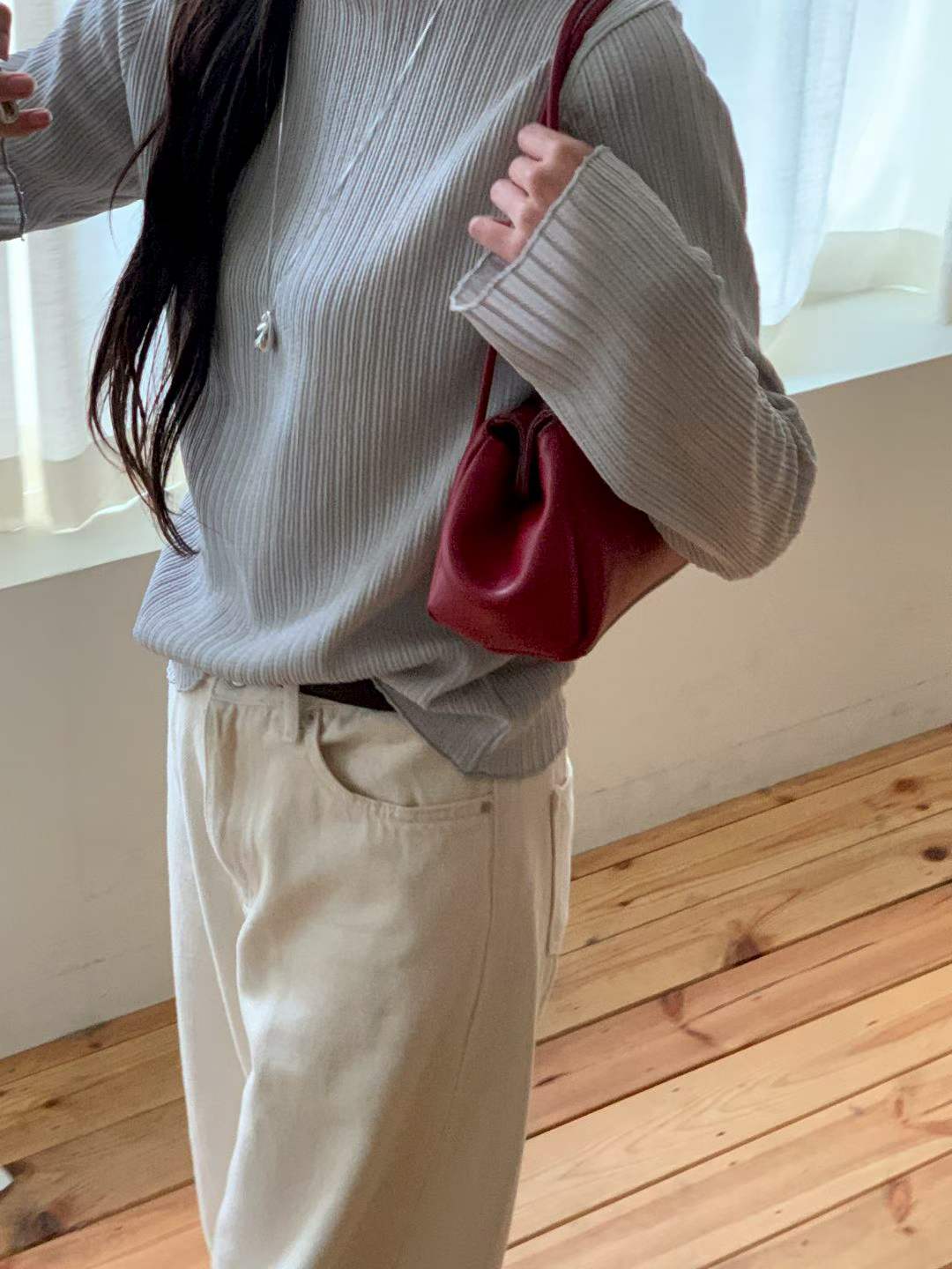 ♡極簡百搭細紋長袖上衣♡ (C260954)