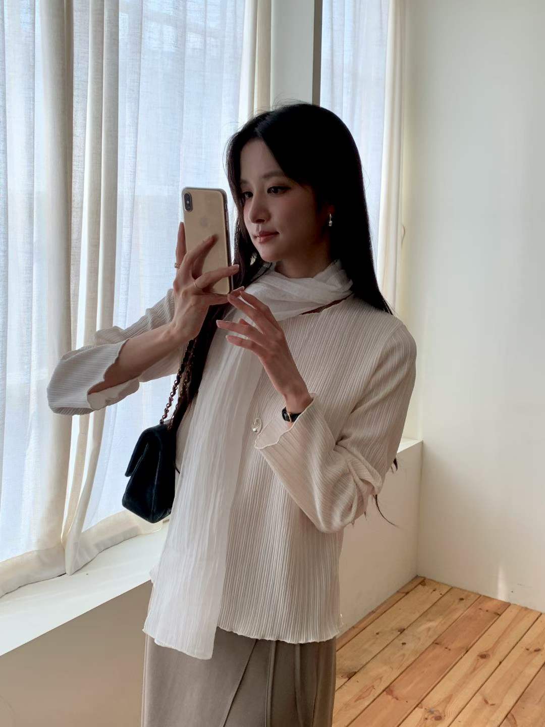 ♡極簡百搭細紋長袖上衣♡ (C260954)