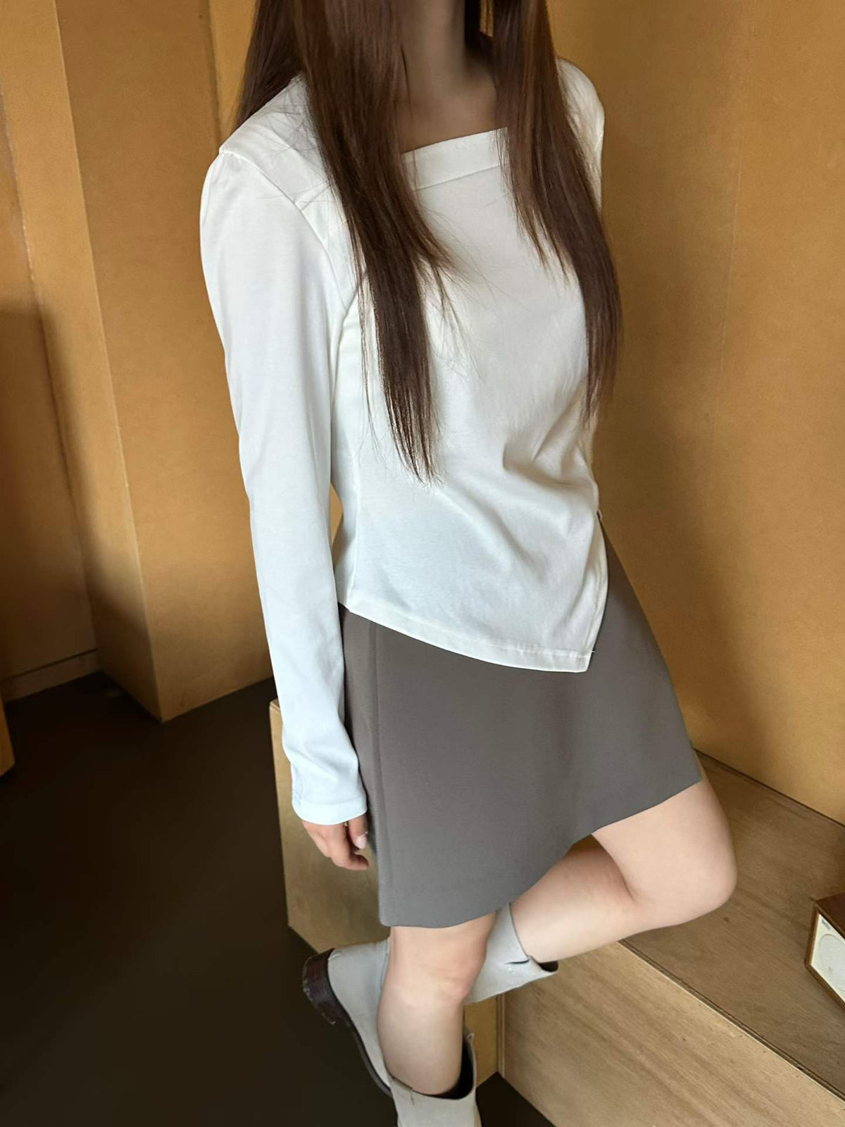 ♡方領交疊修身棉上衣♡ (C260957)