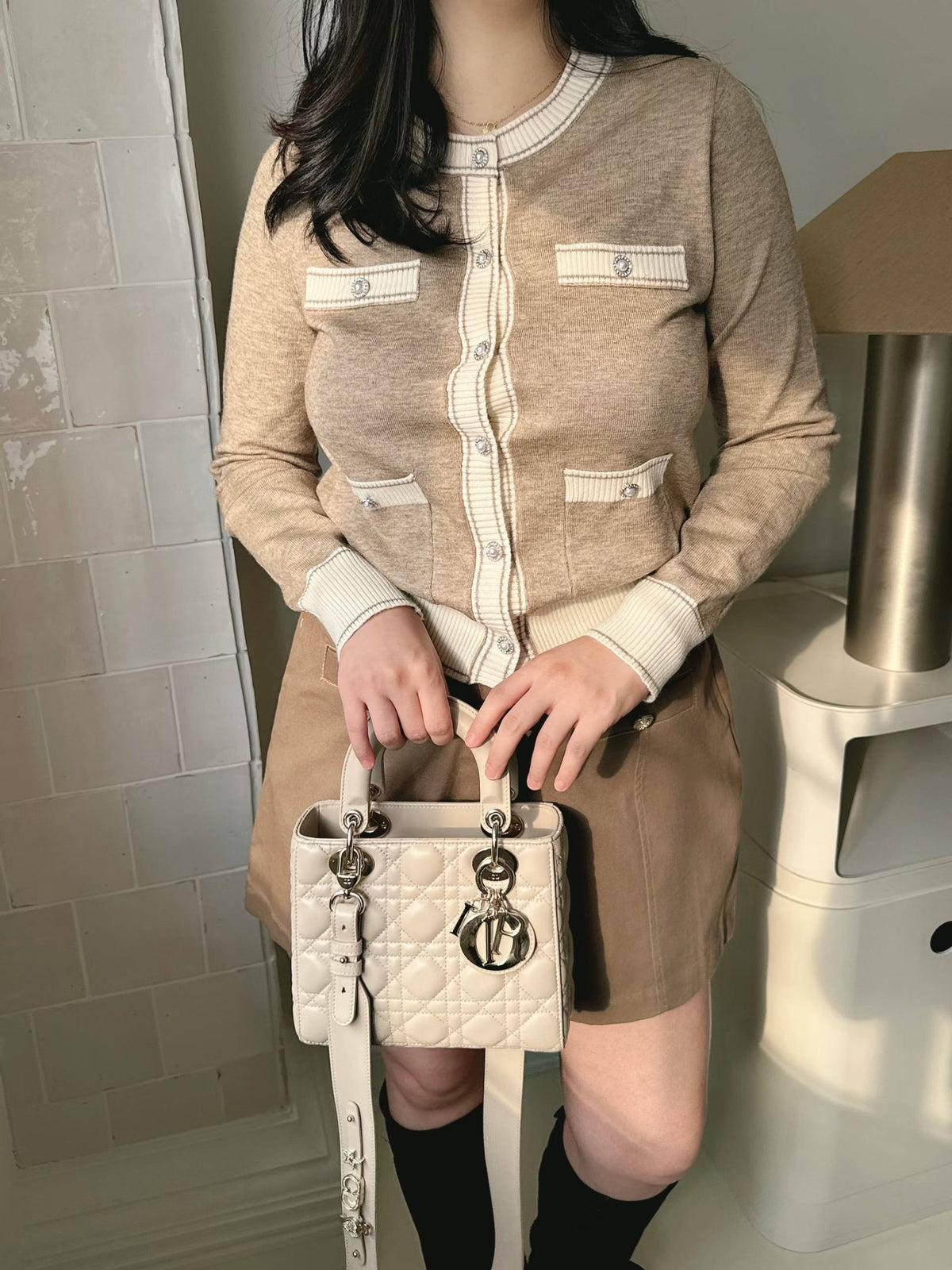 ♡撞色珍珠釦針織外套♡ (C260967)