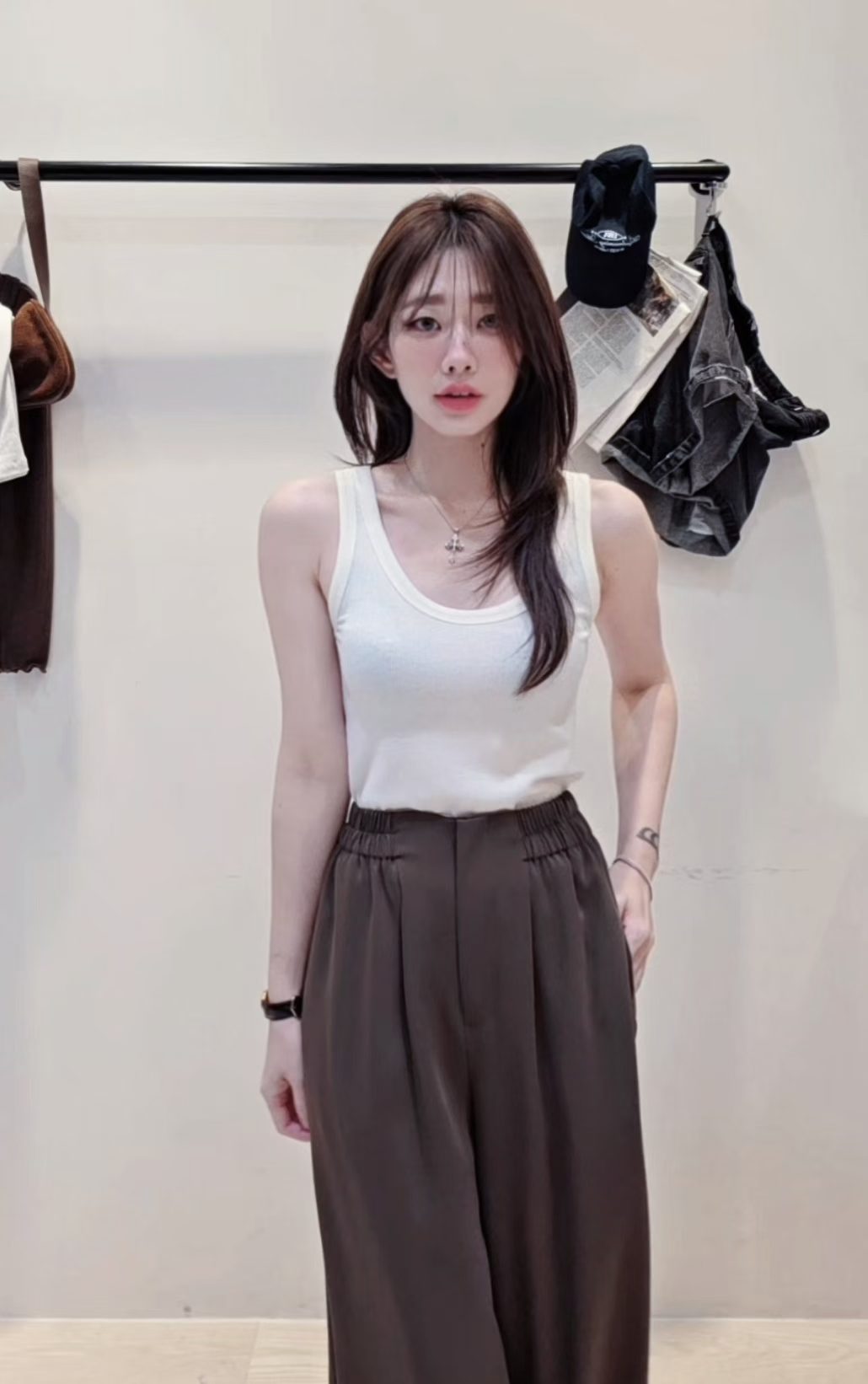 ♡Oni家♡基礎坑條天絲羊毛U領背心 (C261002)