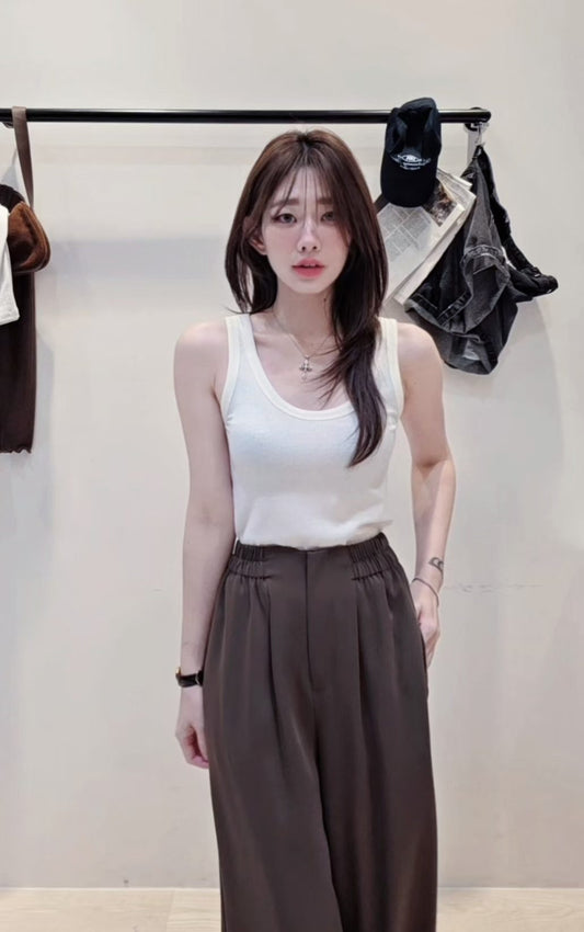 ♡Oni家♡基礎坑條天絲羊毛U領背心 (C261002)