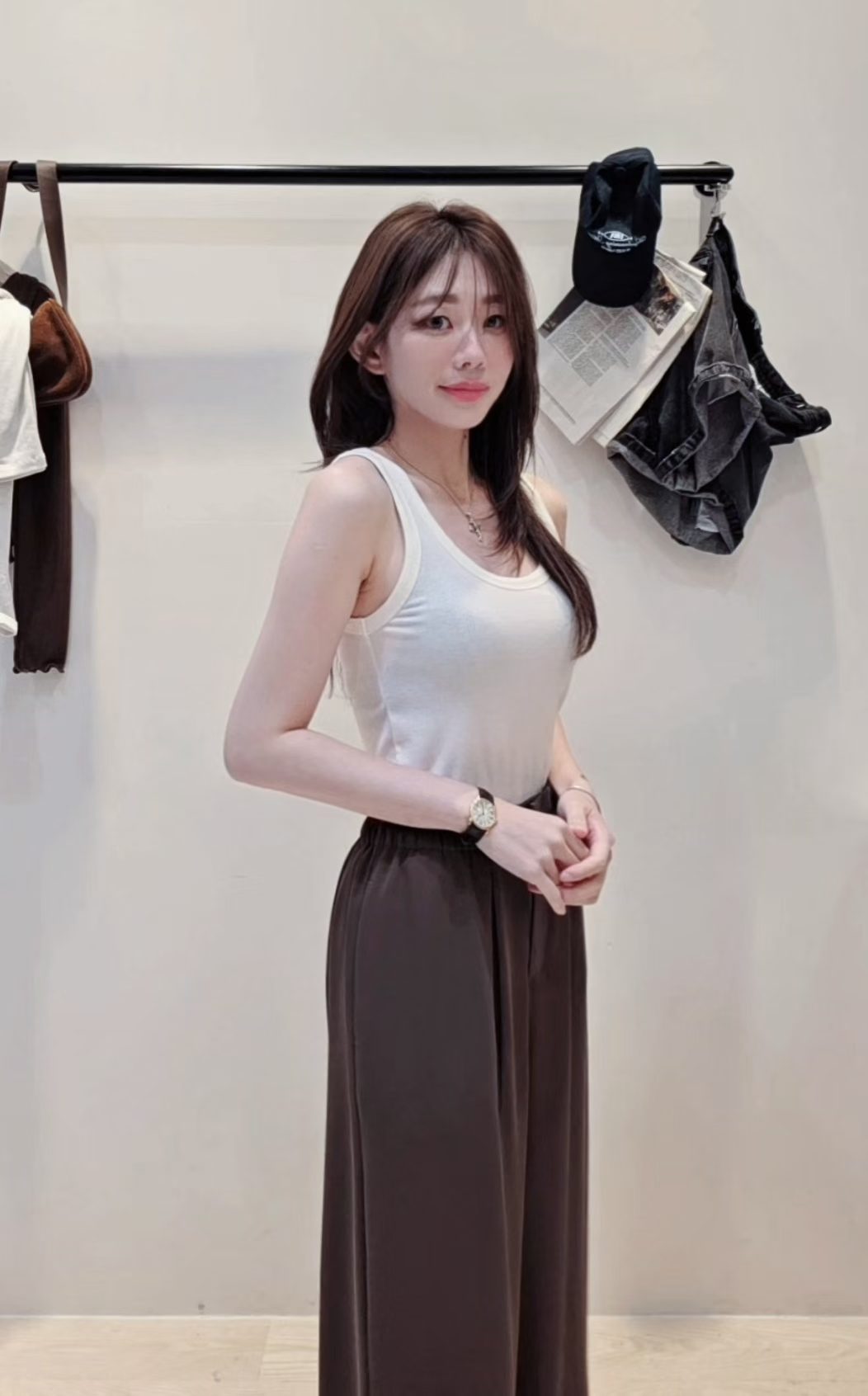 ♡Oni家♡基礎坑條天絲羊毛U領背心 (C261002)