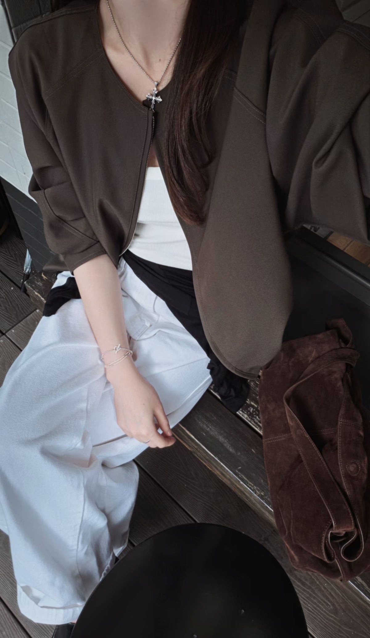 ♡Oni家♡鬆弛感白色男友牛仔褲 (C261005)
