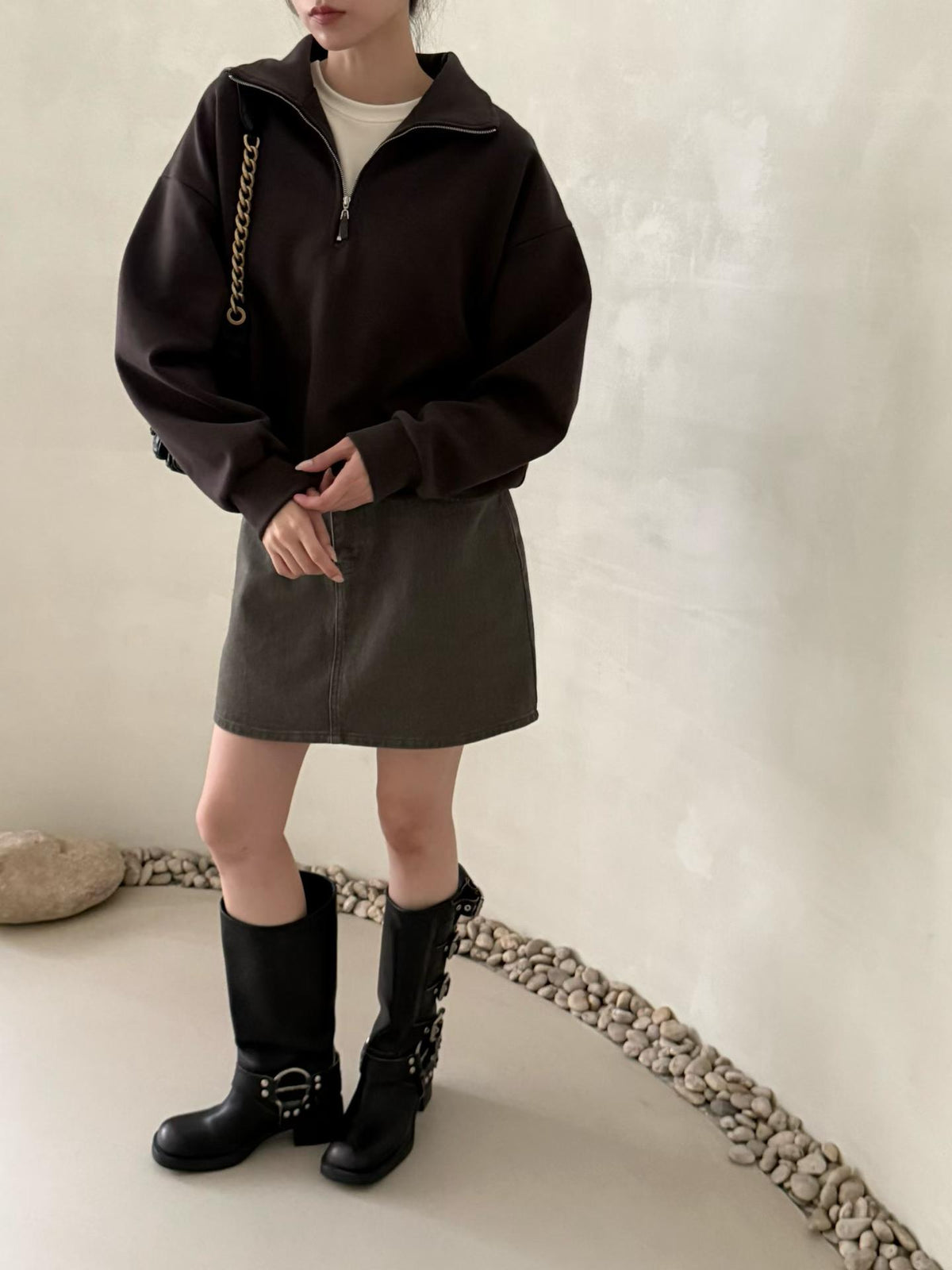 ♡質感休閒風～率性半拉鍊上衣♡ (C261013)