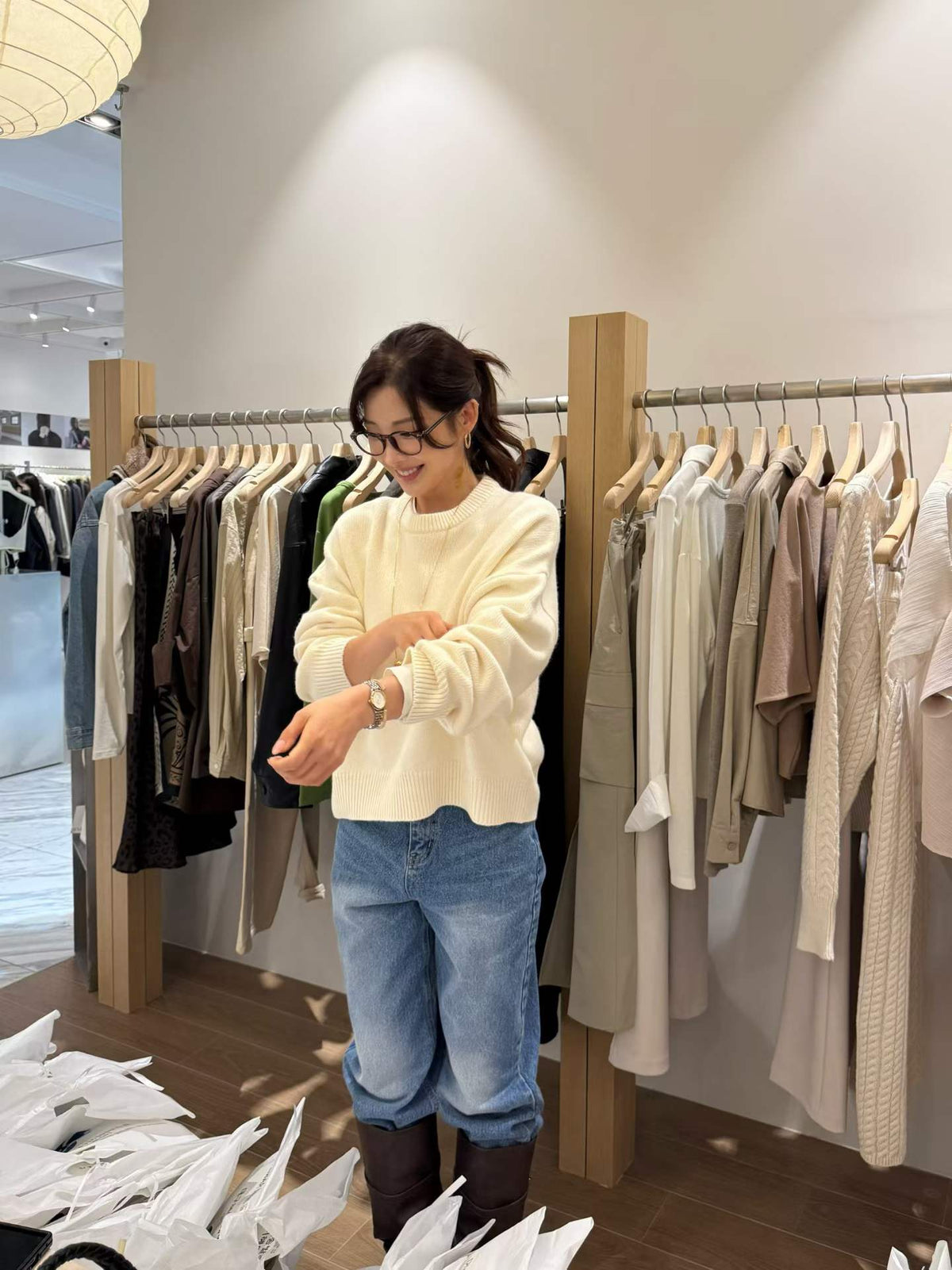 ♡法式鬆弛感・慵懶弧形下擺針織衫♡ (C261019)
