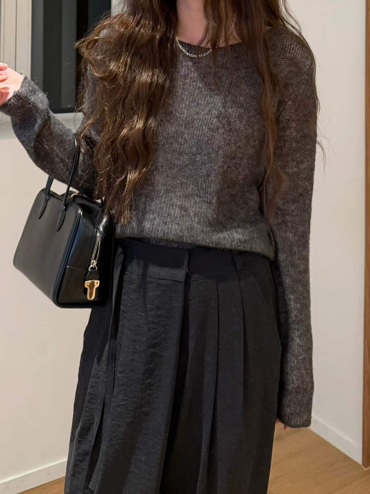 ♡天絲紋理感腰帶長褲♡ (C261053)
