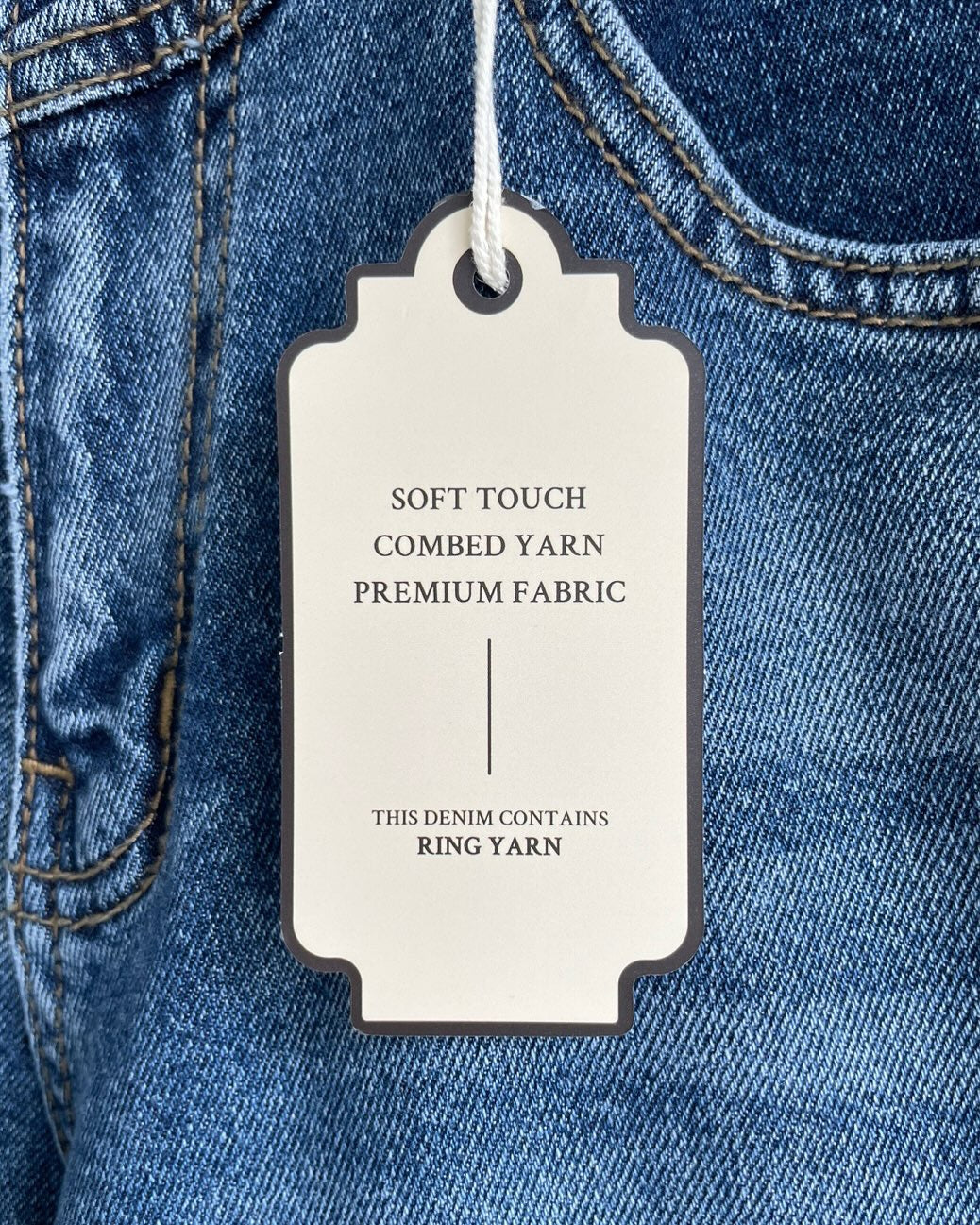 ♡拼接刷色牛仔寬褲♡ (C251154)