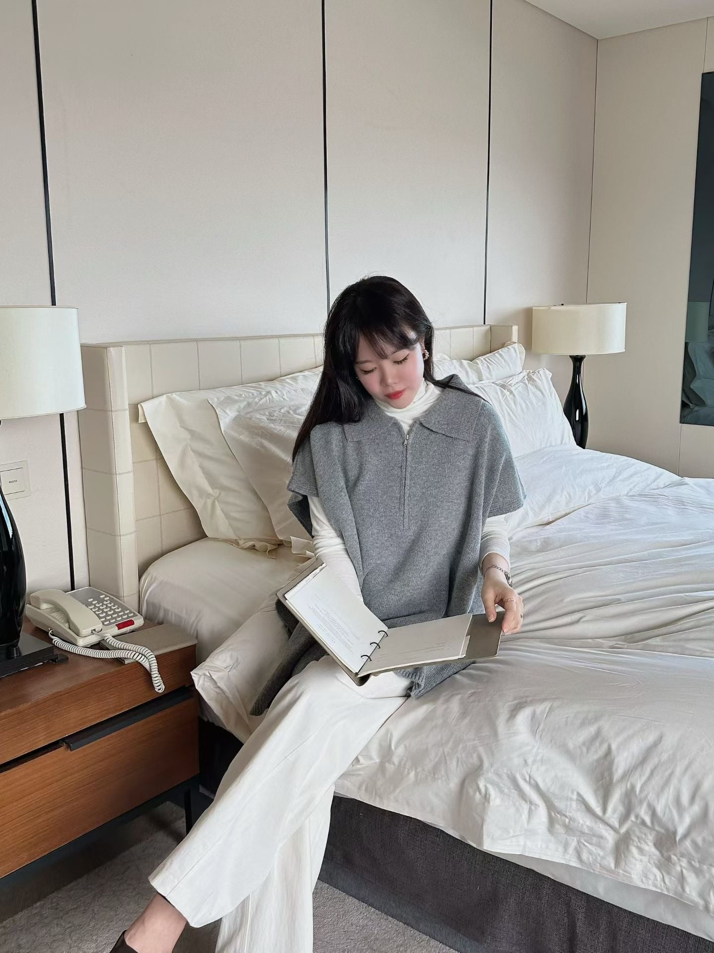 ♡輕奢極暖斗篷式披肩兩穿上衣♡ (C251236)