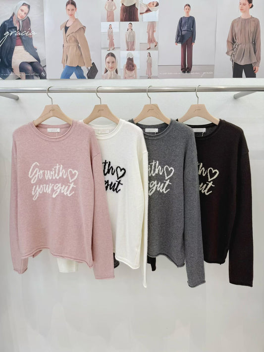 ♡活力字母圓領毛衣♡ (C251020)