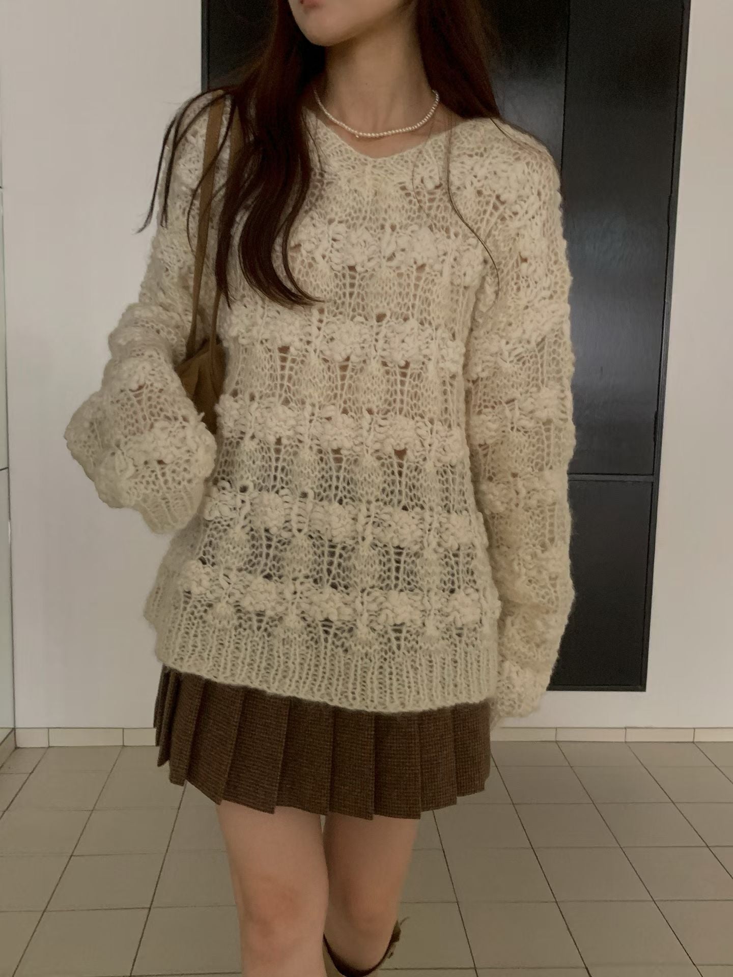 ♡立體花朵手工寬鬆毛衣♡ (C251028)