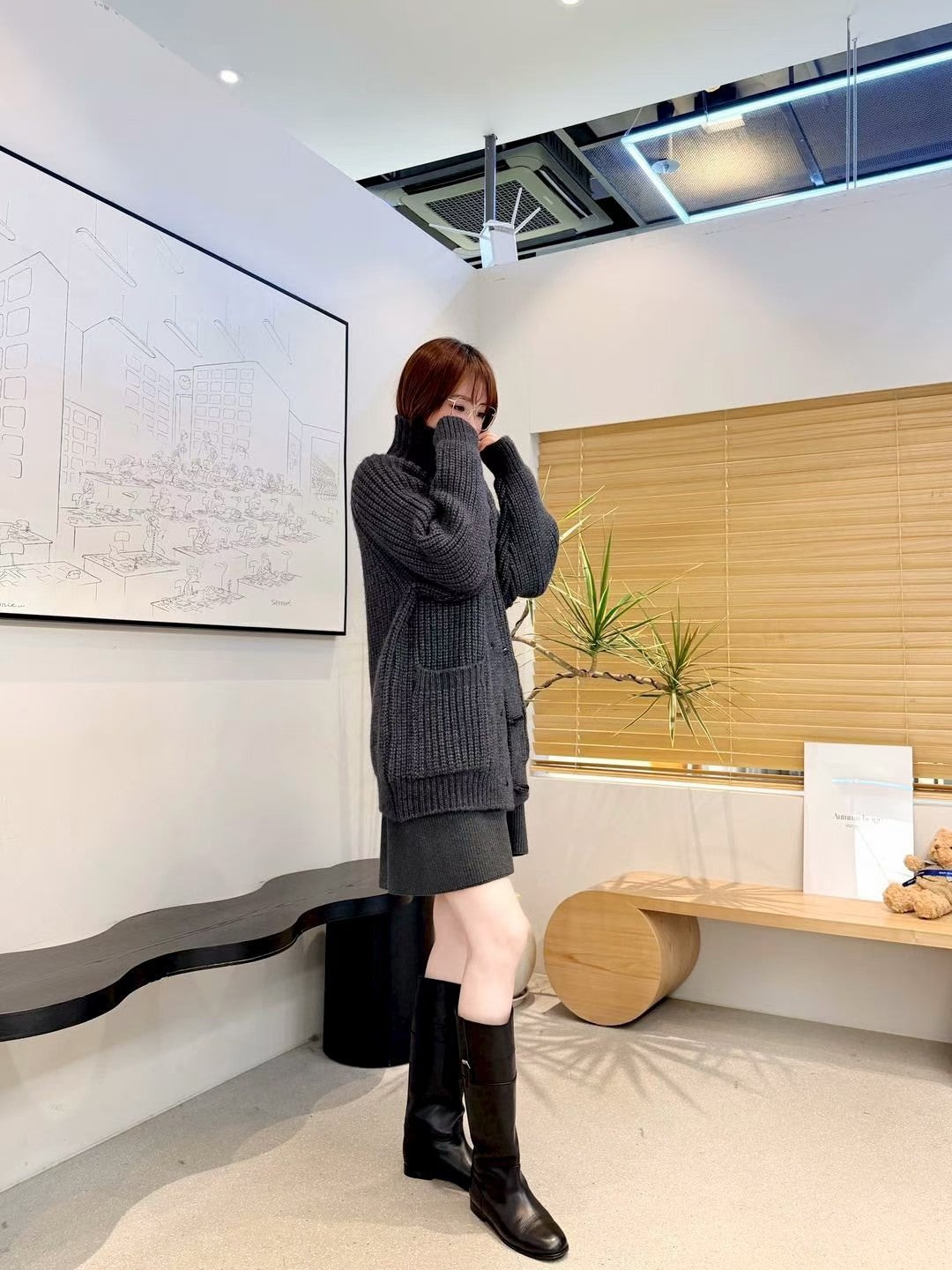 ♡重磅羊毛牛角釦極暖厚針織外套♡ (C251158)