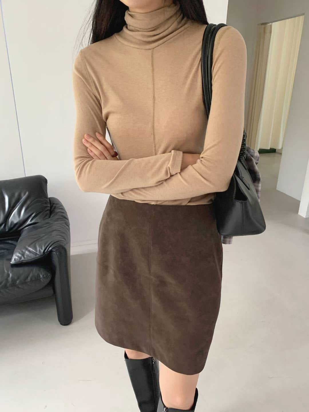 ♡霧感麂絨H線短裙♡ (C251163)