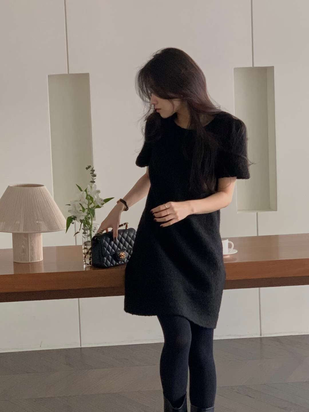 ♡都會小香風毛呢短袖裝洋♡ (C251280)