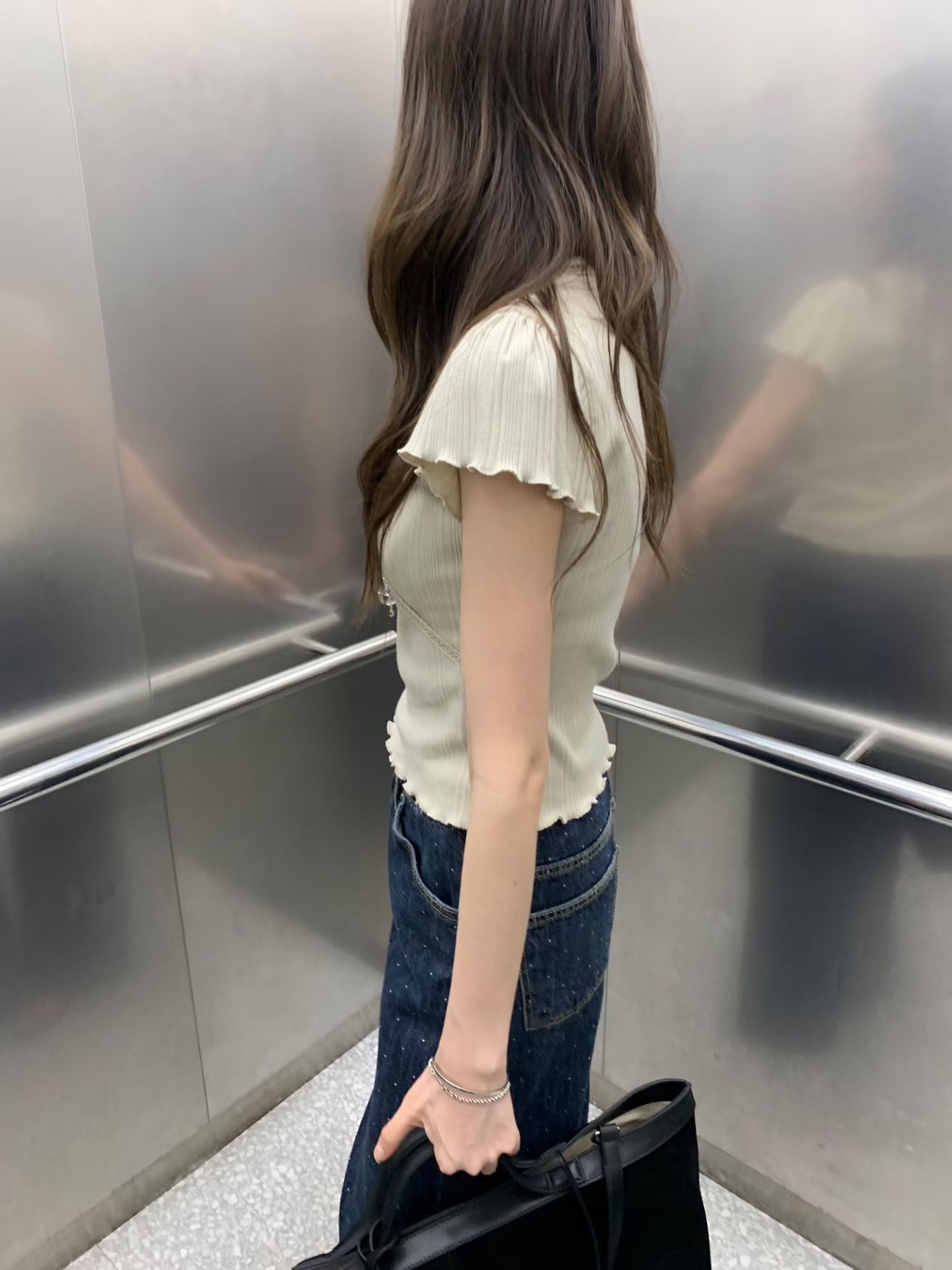 ♡百搭交叉V領顯瘦坑紋上衣♡ (C260656)
