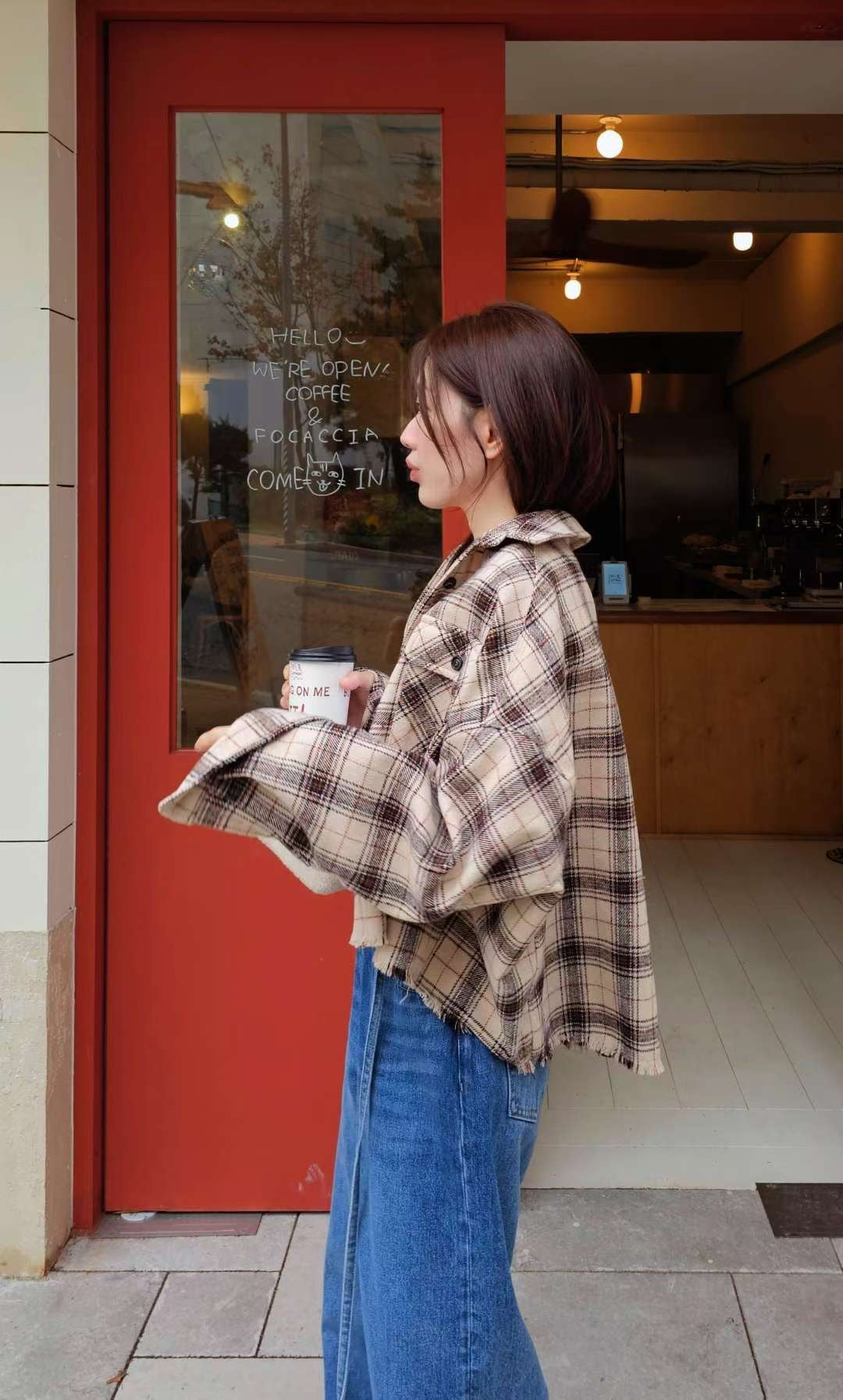 ♡Oni家♡時髦英倫風格紋襯衫 (C251153)