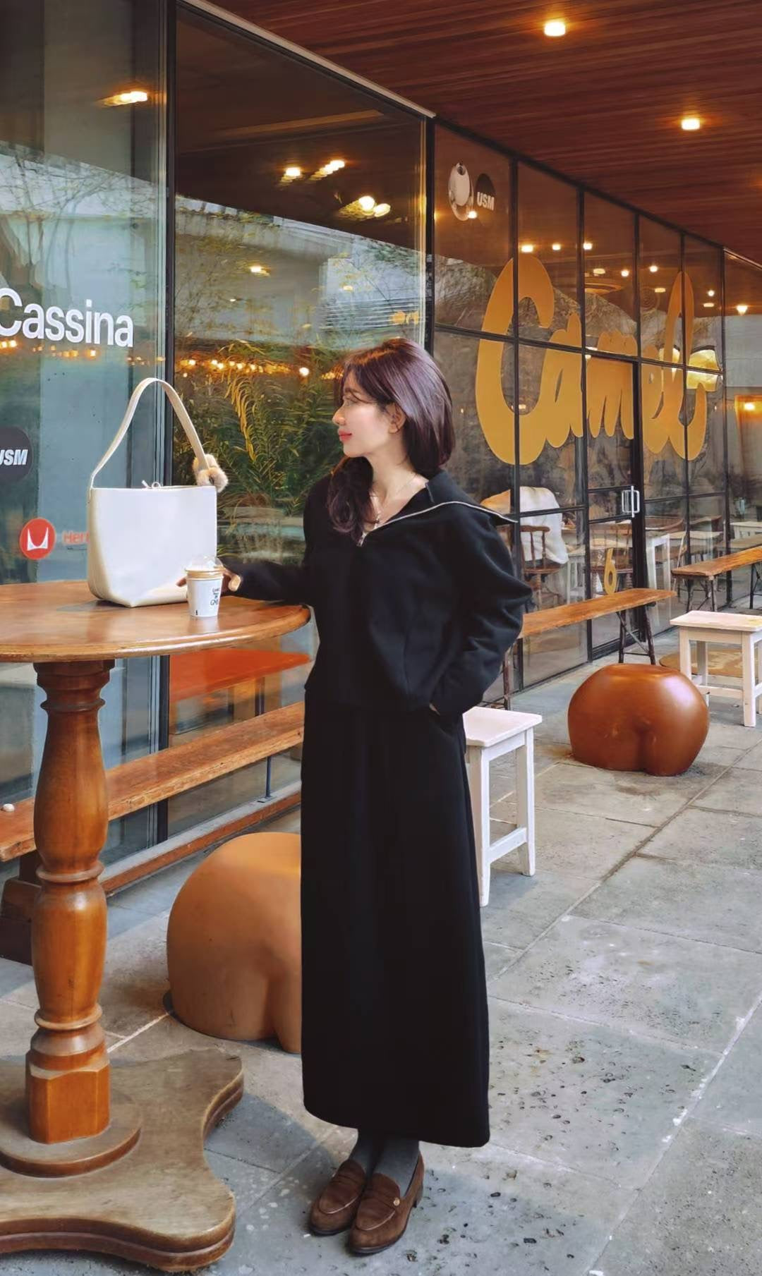 ♡Oni家♡ 質感混羊毛羅馬布拉鍊上衣 (C251287)