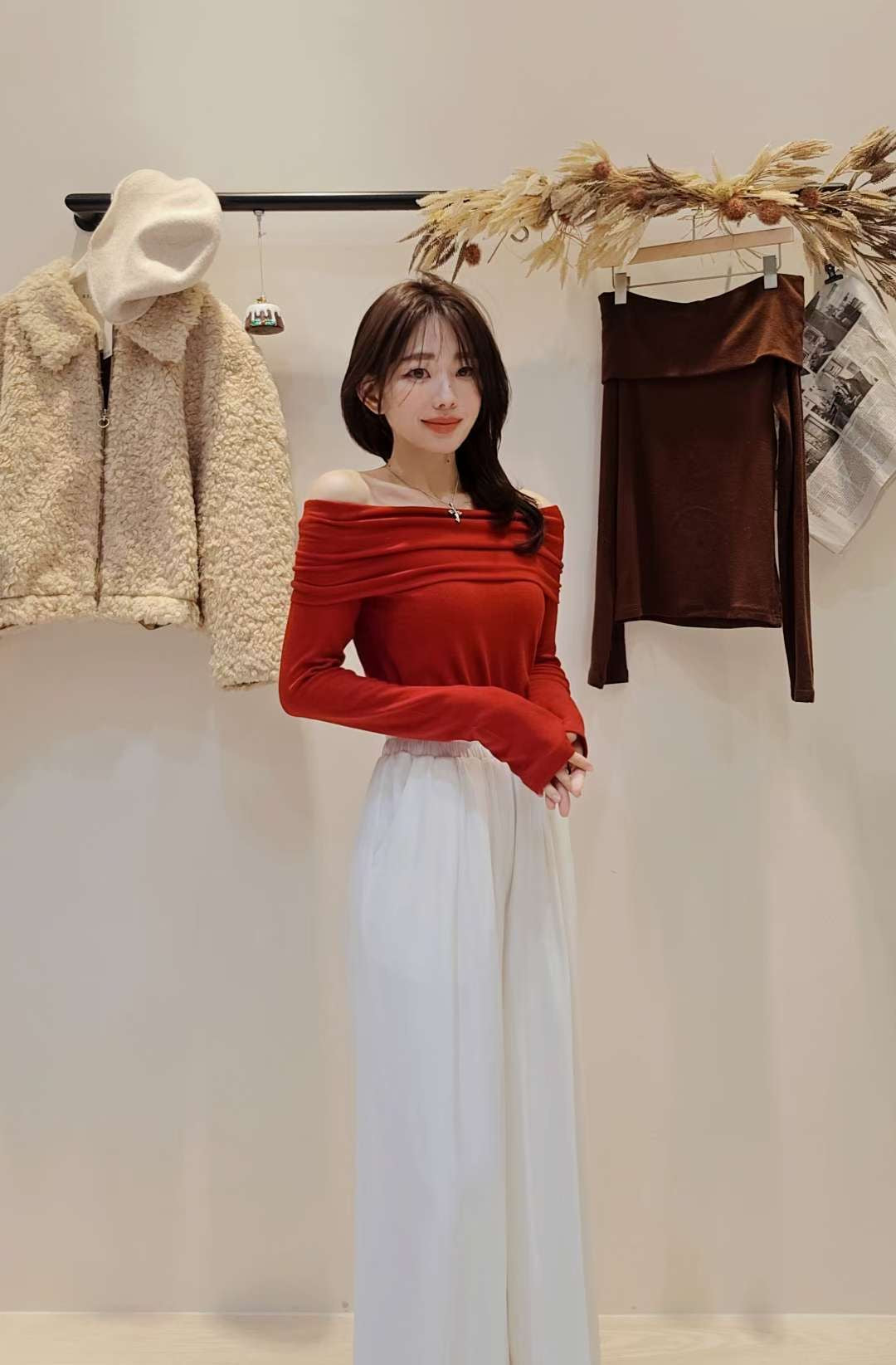 ♡Oni家♡多穿法露肩天絲羊毛超彈力T (C251260)