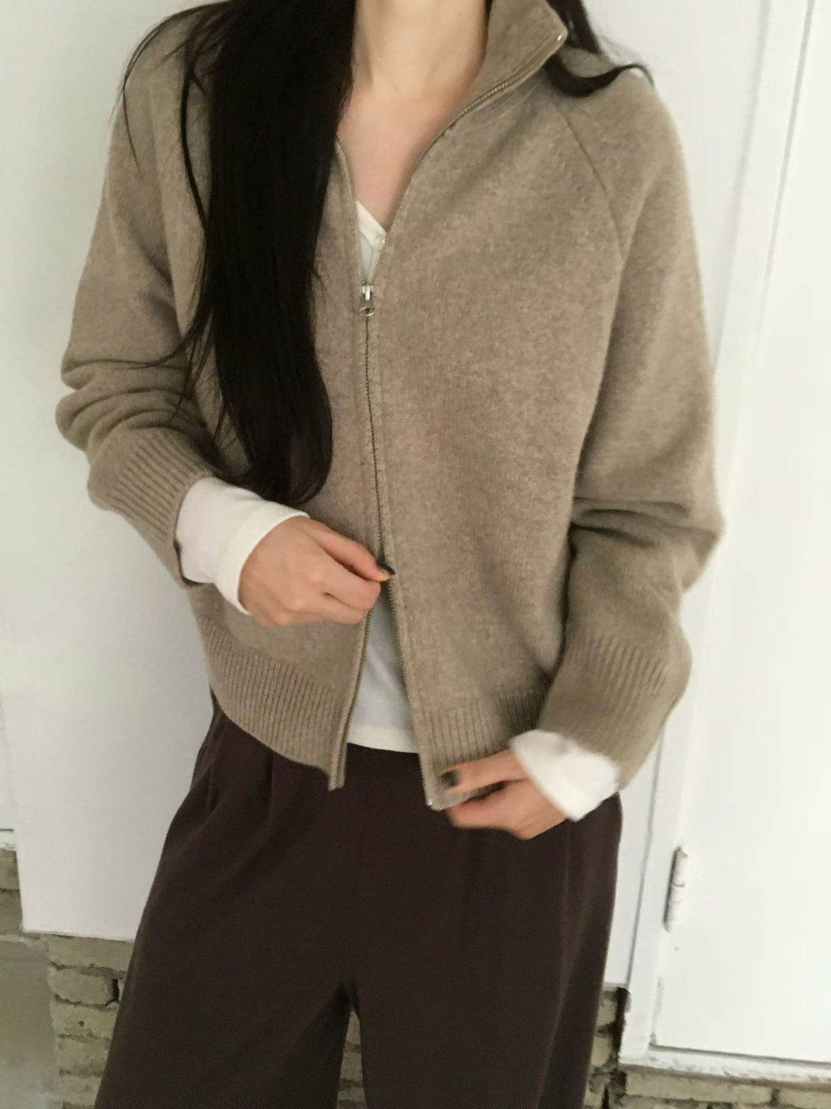♡極簡立領高質感針織夾克♡ (C261041)