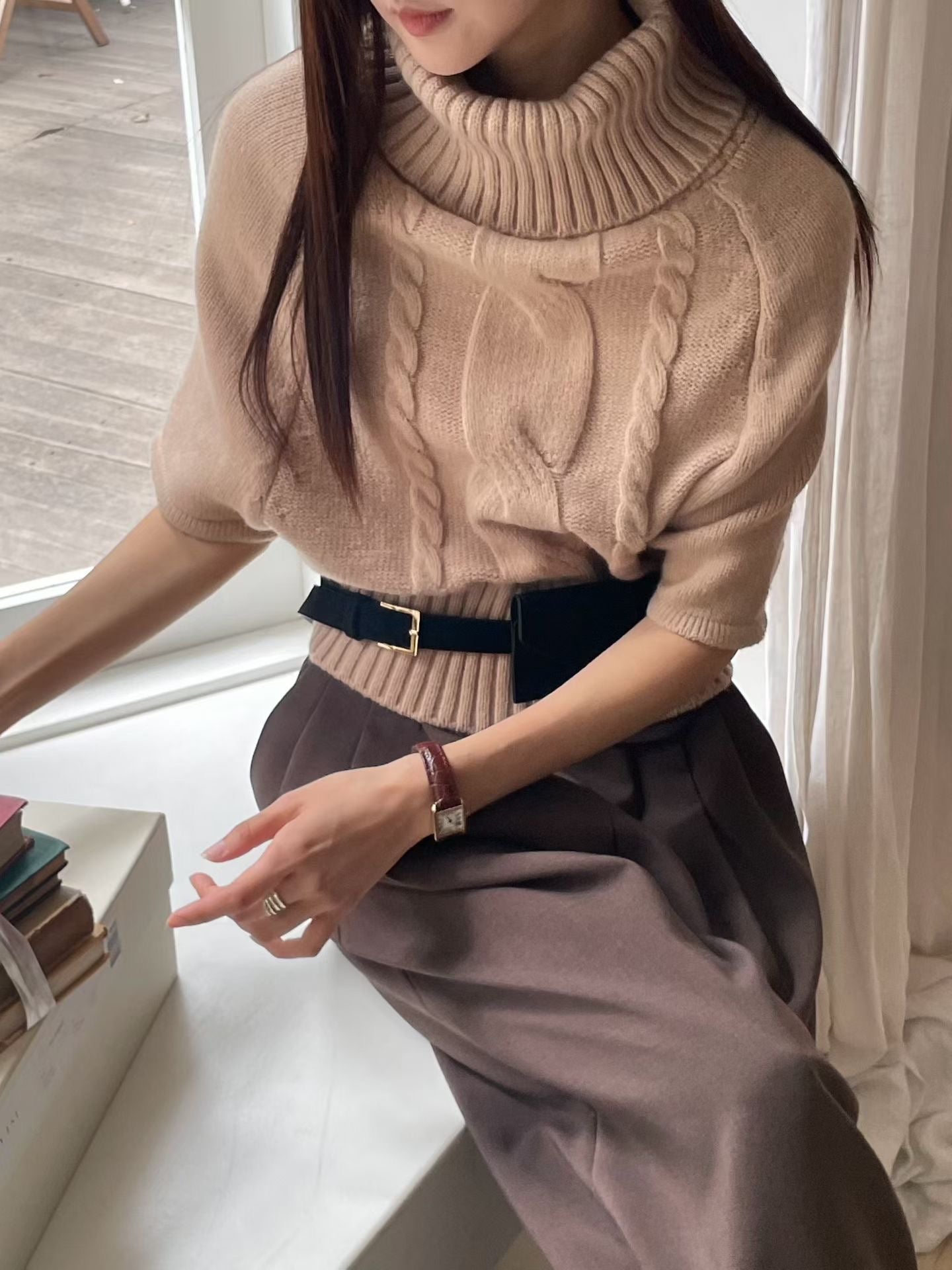 ♡一衣多穿斗篷感針織上衣♡ (C251128)